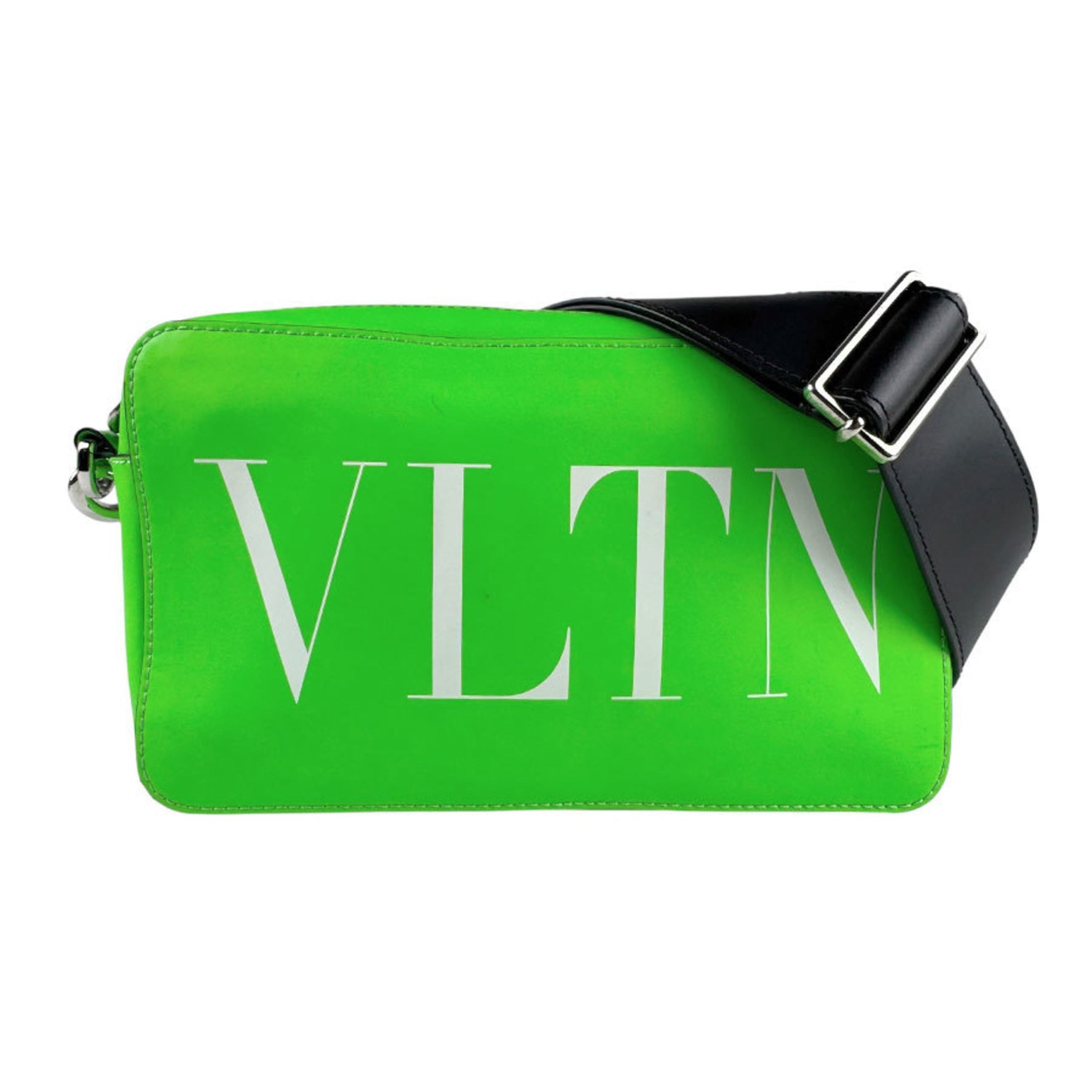 Valentino Garavani shoulder bag in neon green, black, and silver leather women