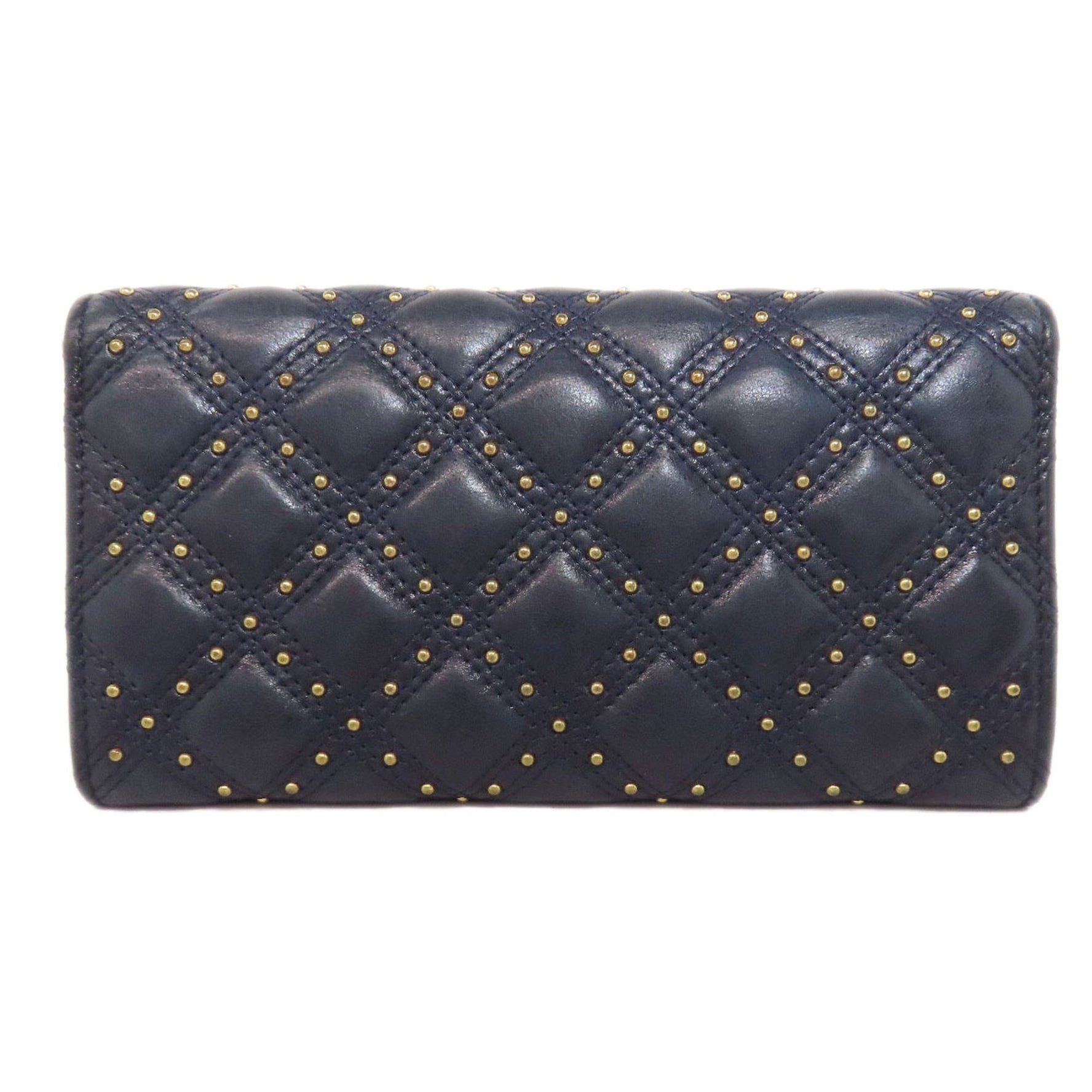 Chanel Studded Coco Mark Long Wallet Lambskin