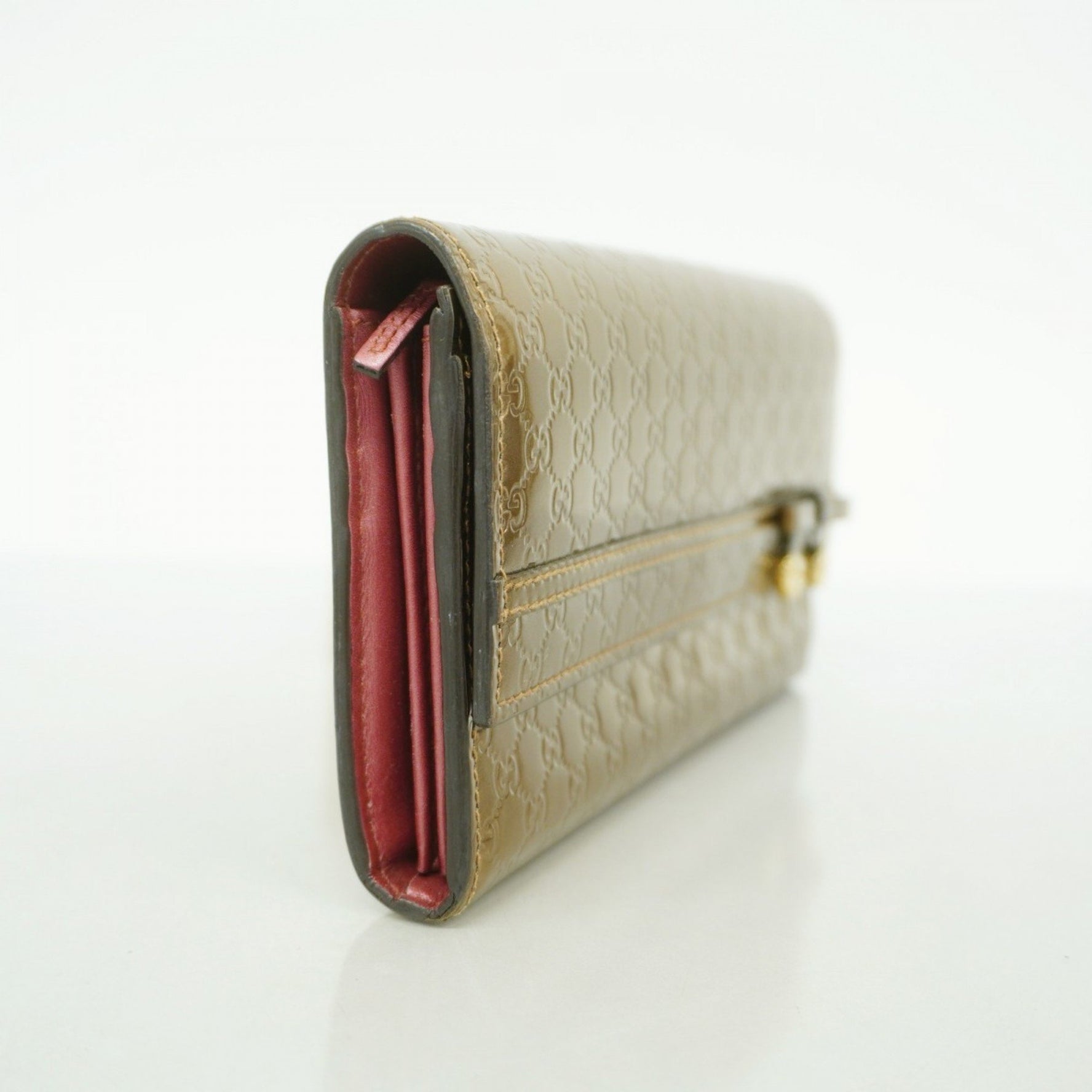 Gucci Micro Guccissima Long Wallet Enamel Bronze Women's