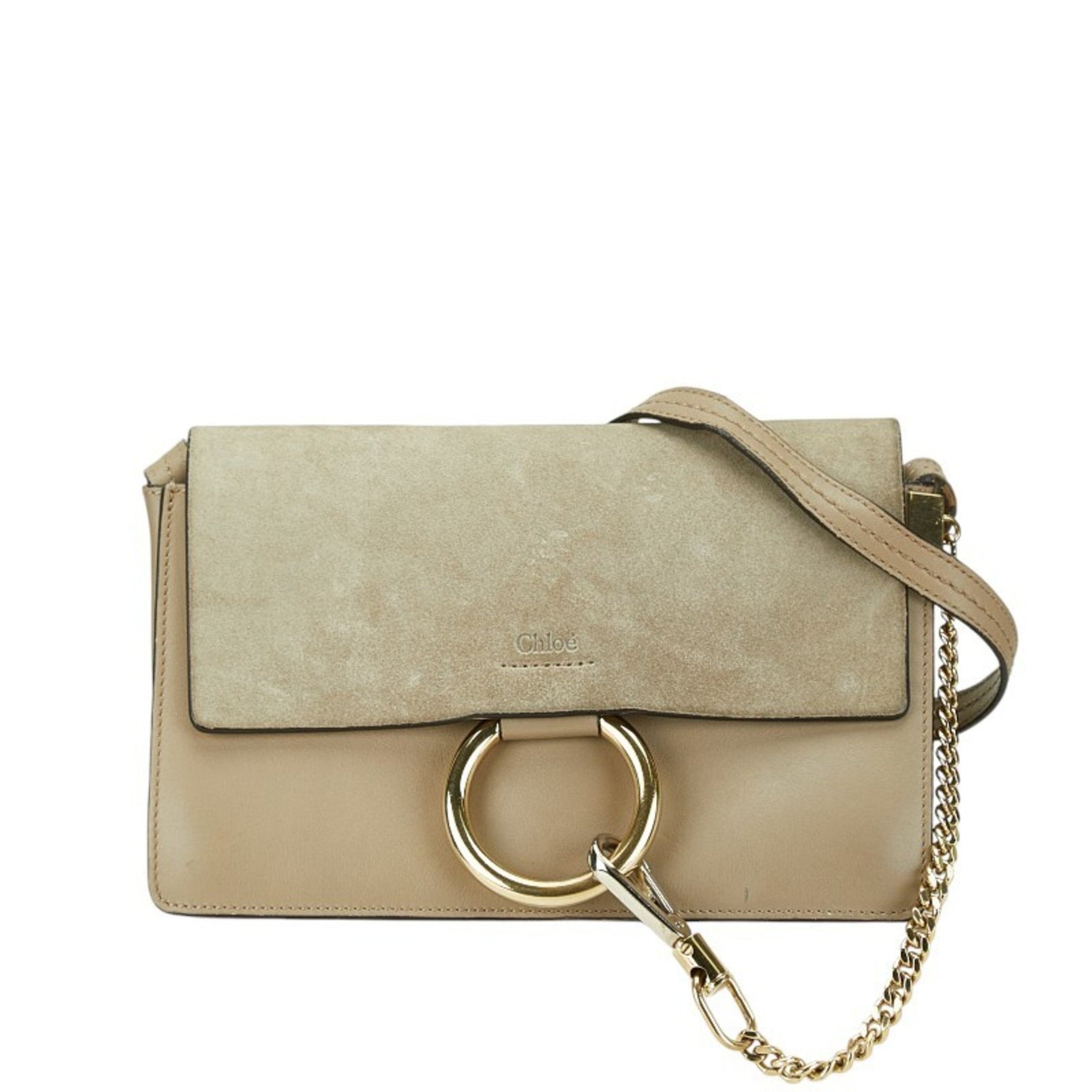 Chloé Chloe Faye Crossbody Shoulder Bag Leather Sweatshirt