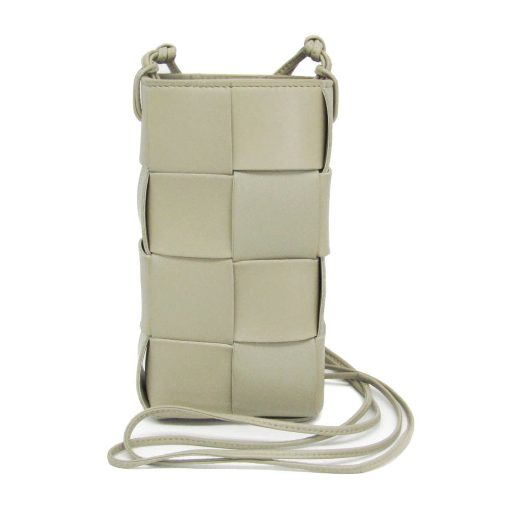Bottega Veneta MINI CASSETTE CROSSBODY BAG Men,Women Leather Shoulder Bag Gray Khaki