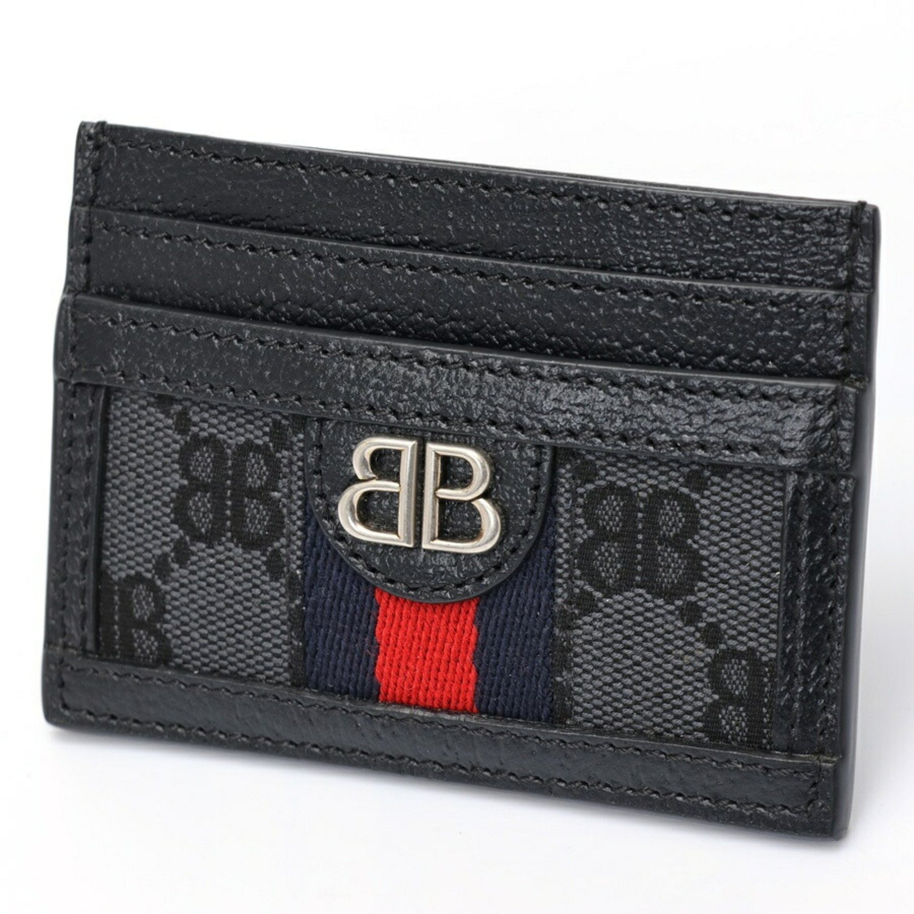 Balenciaga x Gucci Hacker Project Card Holder Case Canvas/Leather Black S-158138