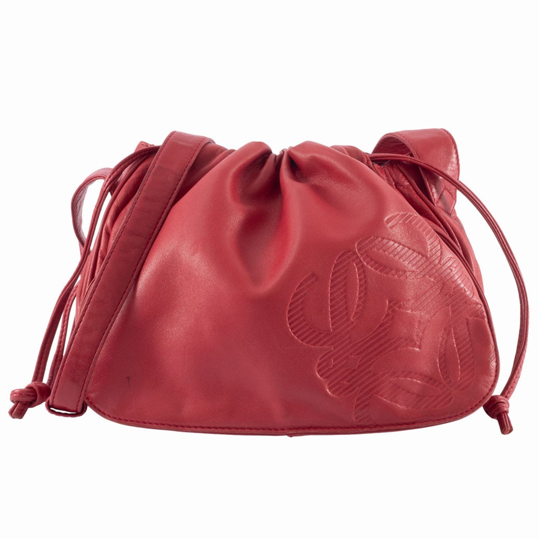 LOEWE Anagram Shoulder Bag Leather Red Women's