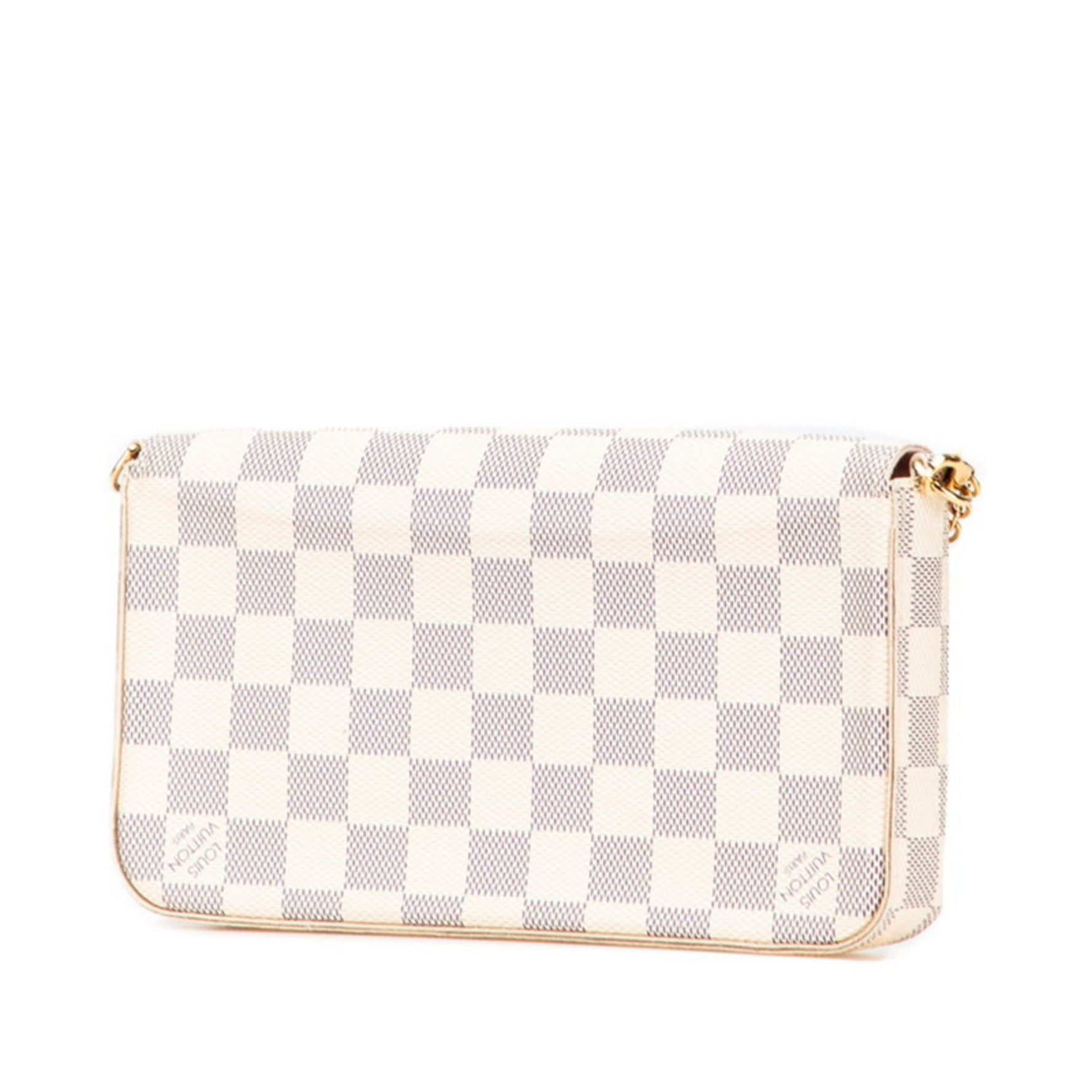 Louis Vuitton Damier Azur Pochette Felicie Chain Shoulder Bag Leather LOUIS VUITTON