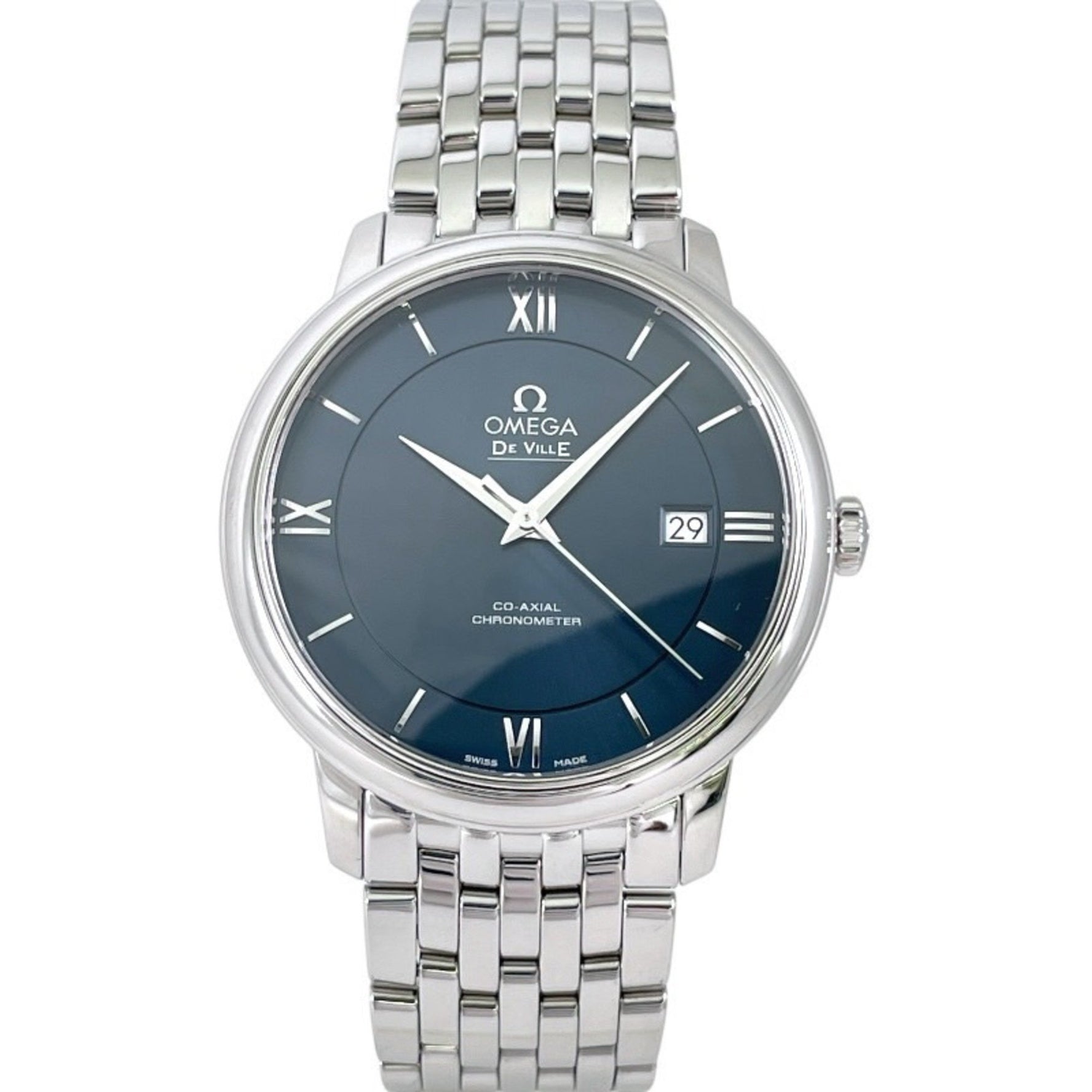 OMEGA De Ville Prestige 424.10.40.20.03.001 Stainless Steel Men's Automatic Watch with Blue Dial
