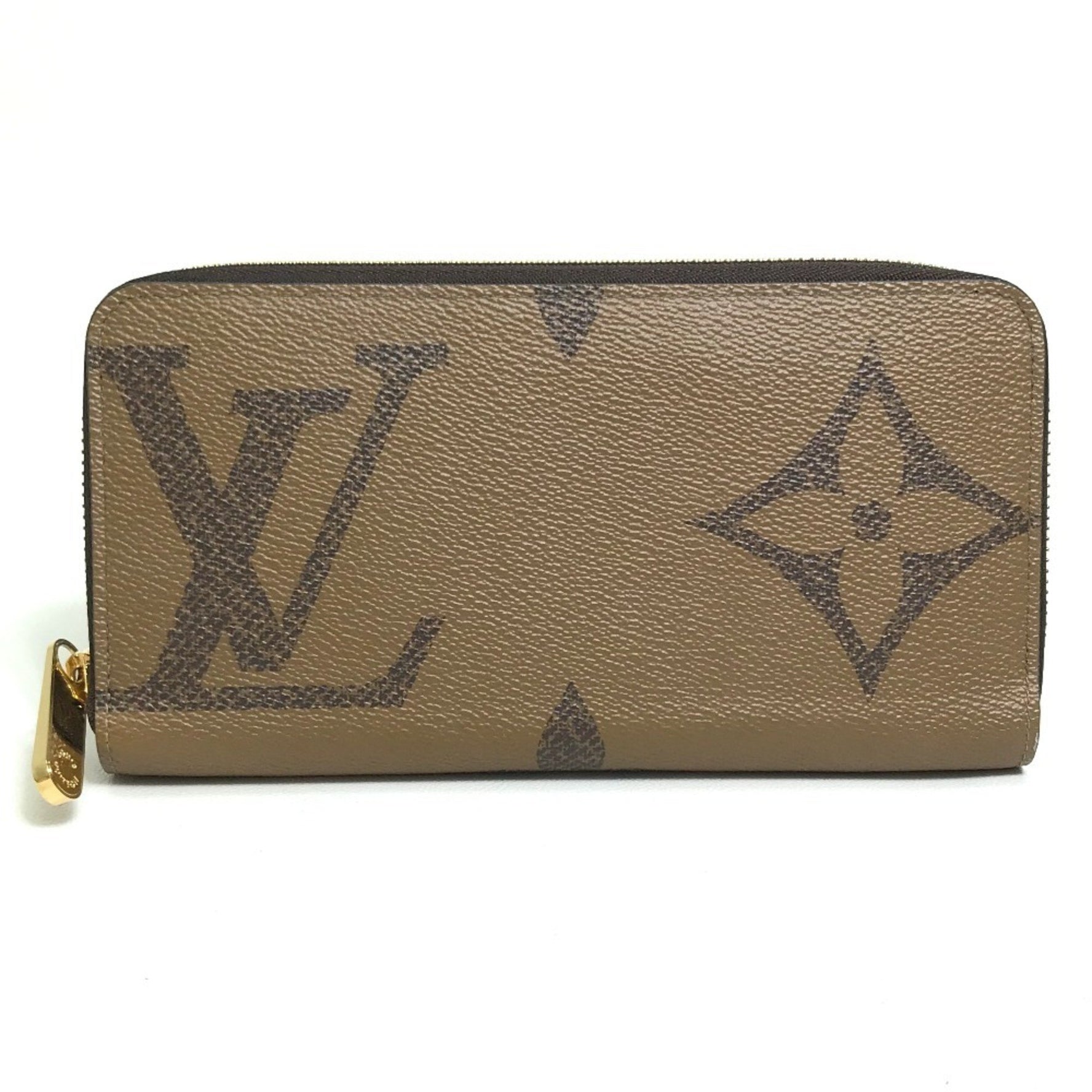 Louis Vuitton Monogram Giant Reverse Zippy Wallet Long Canvas Brown