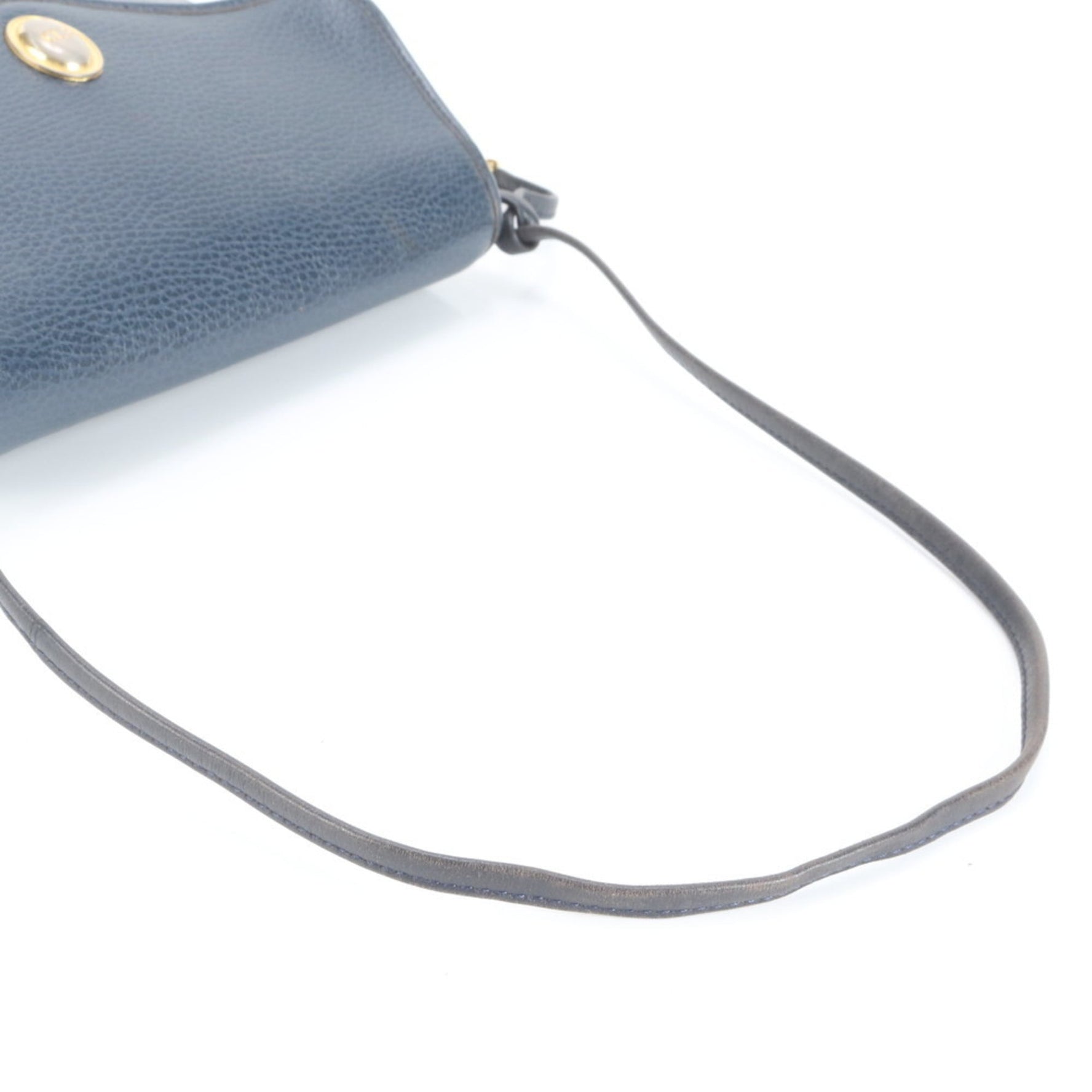 Christian Dior CD Logo Leather Shoulder Bag Crossbody Black