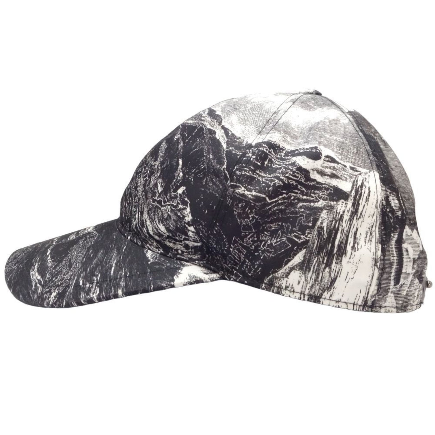 BURBERRY LANDSCAPE Print Cap M Size Cotton Black White