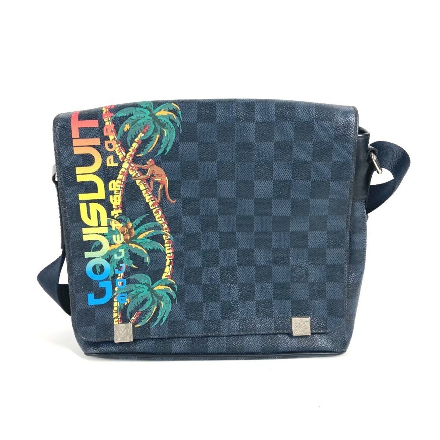 Louis Vuitton Damier Cobalt District PM Crossbody Bag Flap Shoulder Canvas Men's