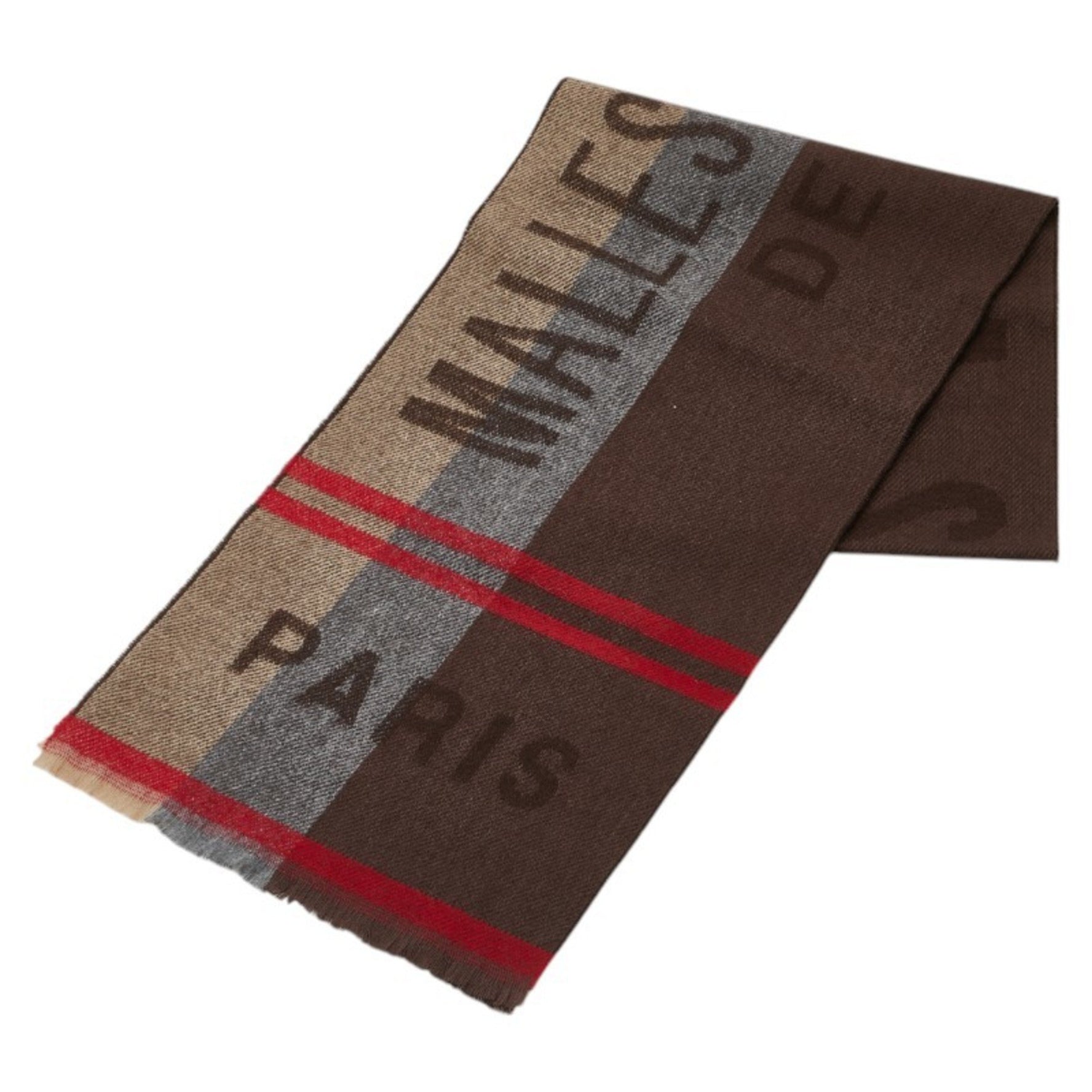 Louis Vuitton Scarf Brown Multicolor Wool Cashmere