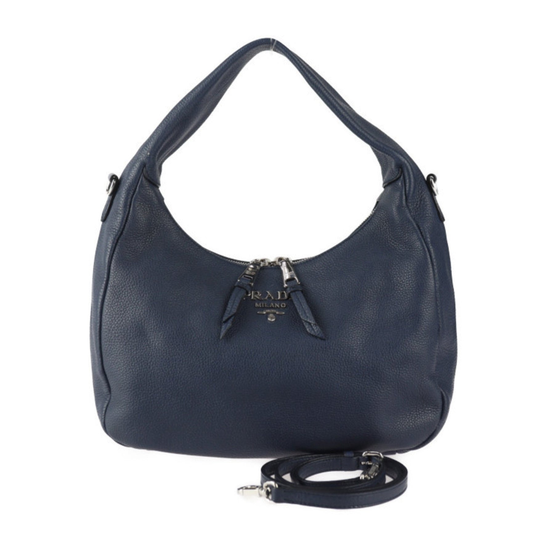 PRADA VITELLO PHENIX Shoulder Bag Leather BALTICO
