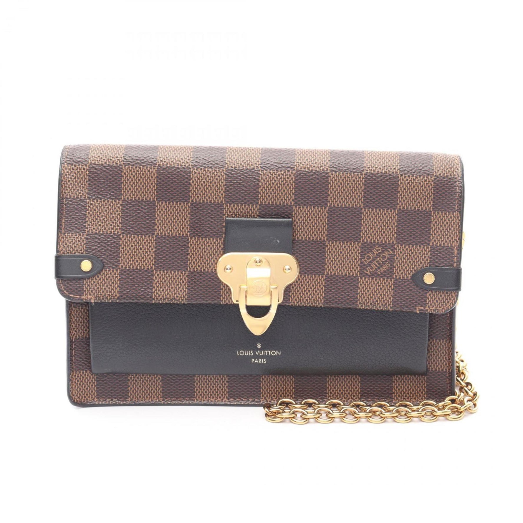 Louis Vuitton Portefeuille Vavin Shoulder Bag in Coated Canvas with Damier Leather, Brown