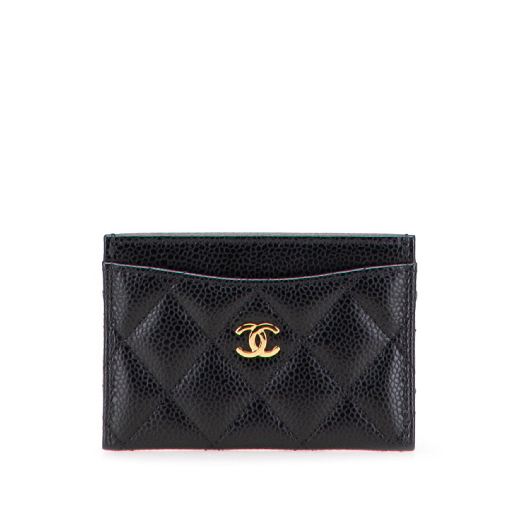 CHANEL Matelasse Coco Mark Gold Hardware Classic Card Case Caviar Leather