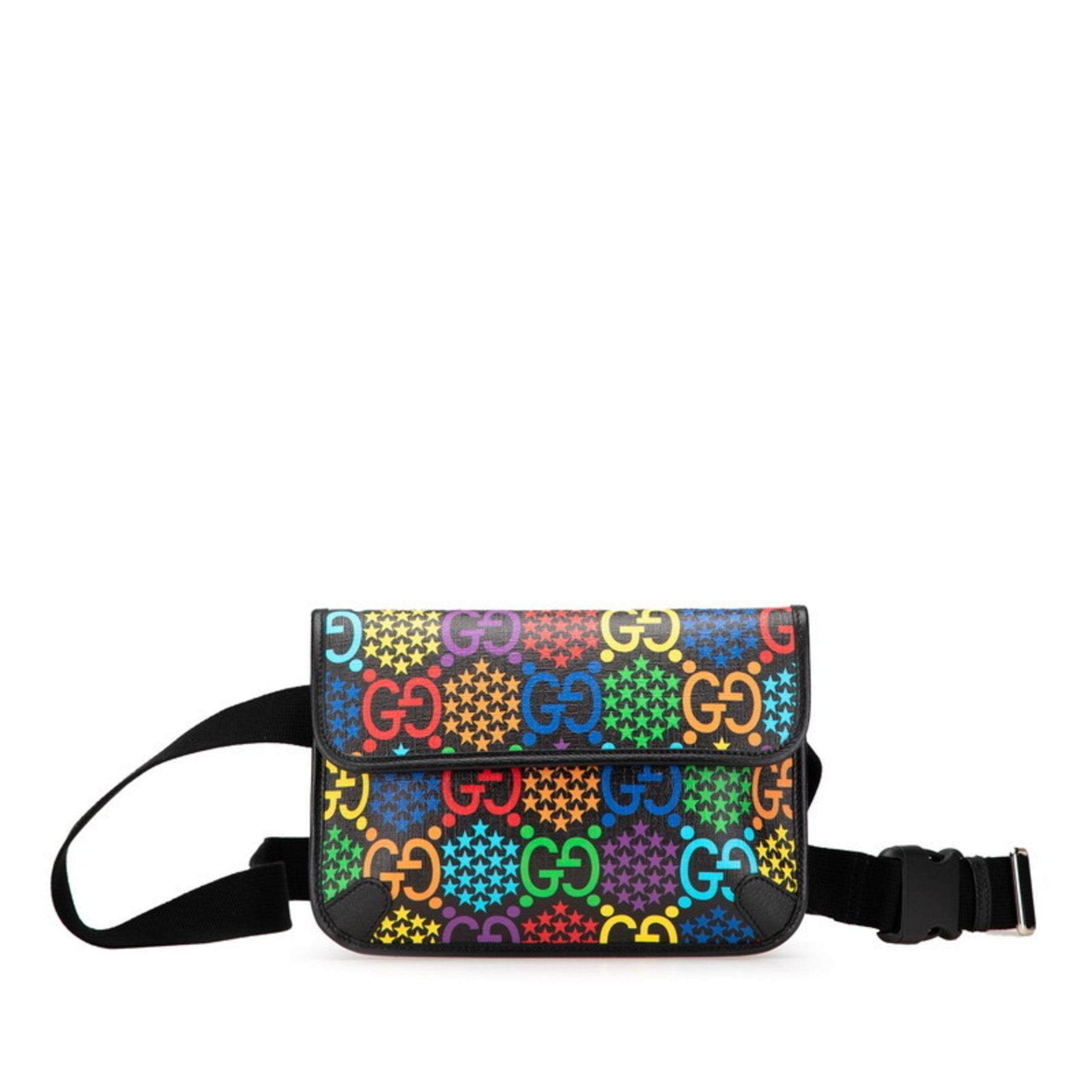 Gucci GG Supreme Psychedelic Body Bag Waist Black Multicolor PVC Leather