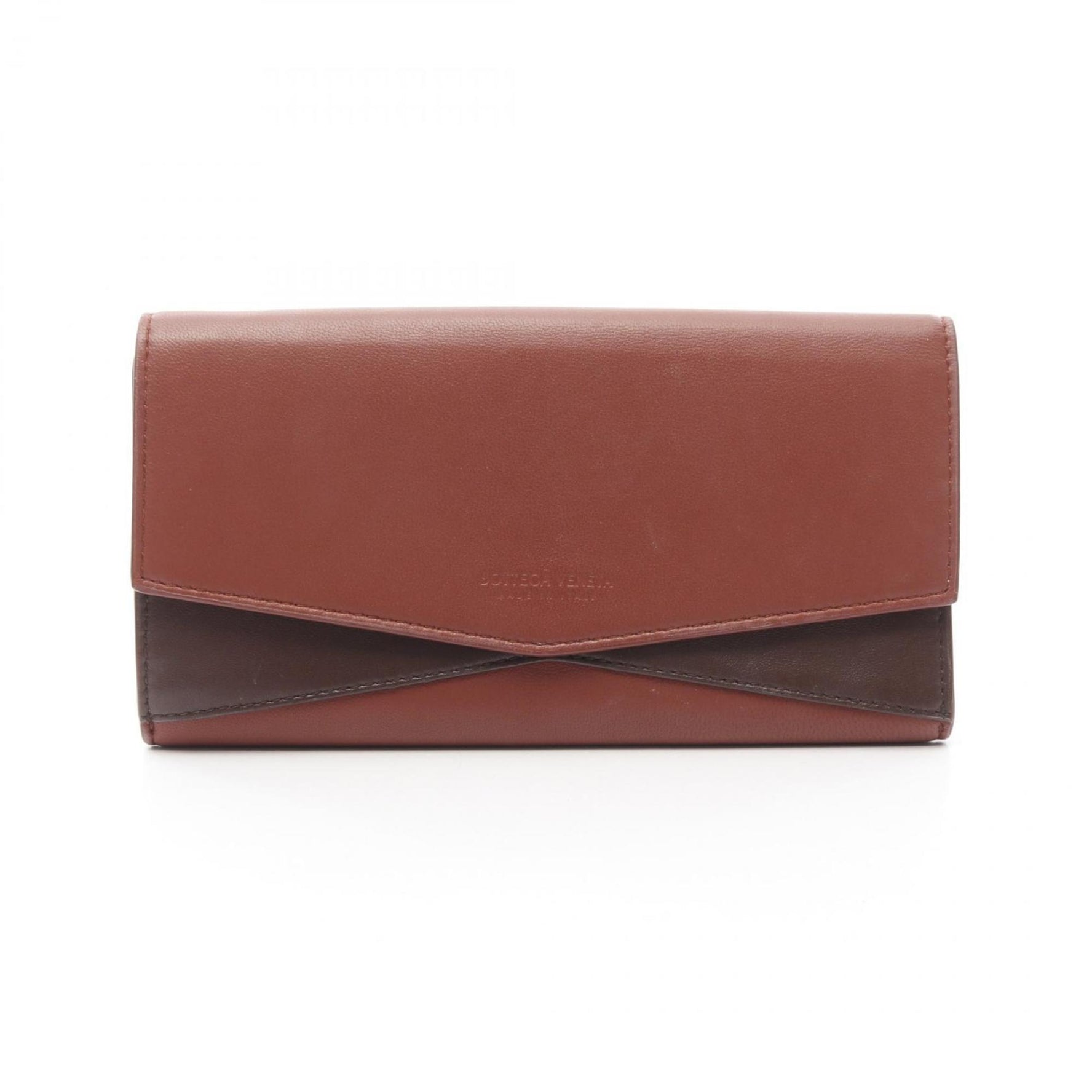 Bottega Veneta Leather Bi-fold Long Wallet in Red and Brown