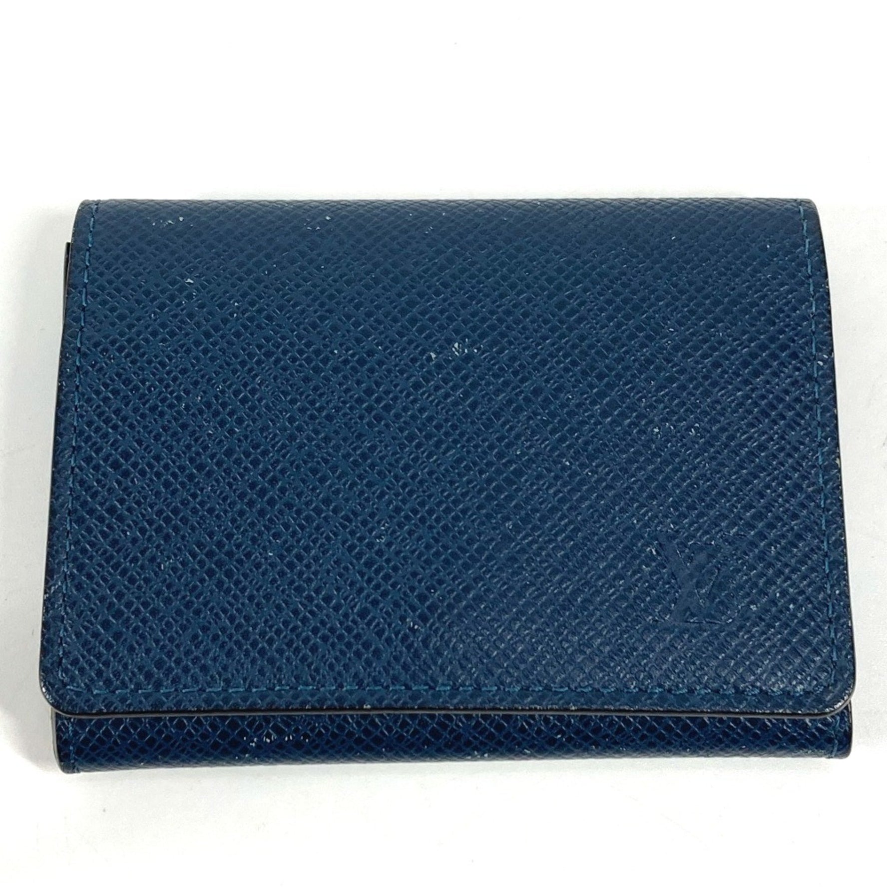 Louis Vuitton Taiga Envelope Carte de Visite MM Business Card Holder Pass Case Holder/Card Leather Men's Ocean Navy