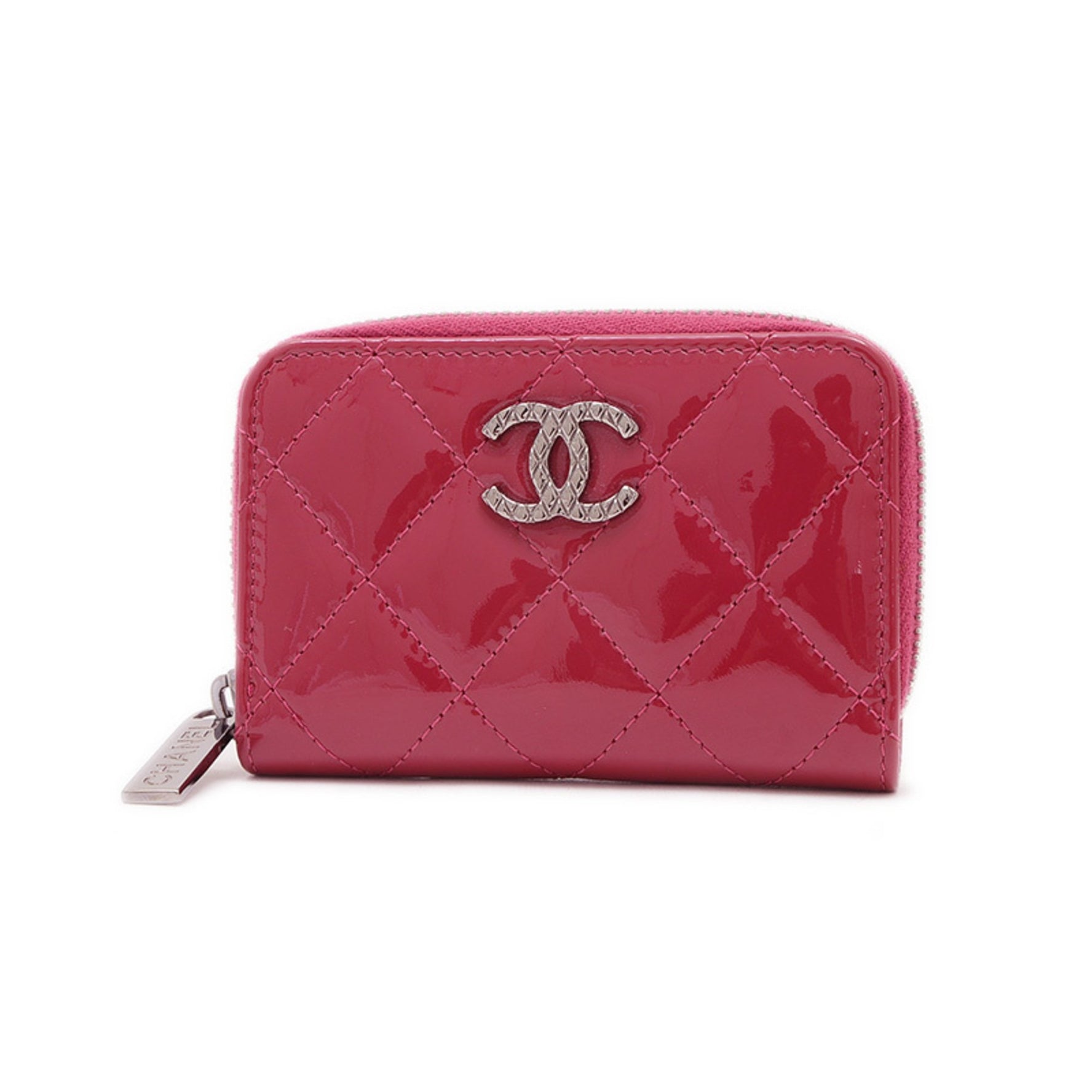 Chanel Matelasse Wallet/Coin Case, Enamel, Purple, Silver Hardware, AP4262 BP