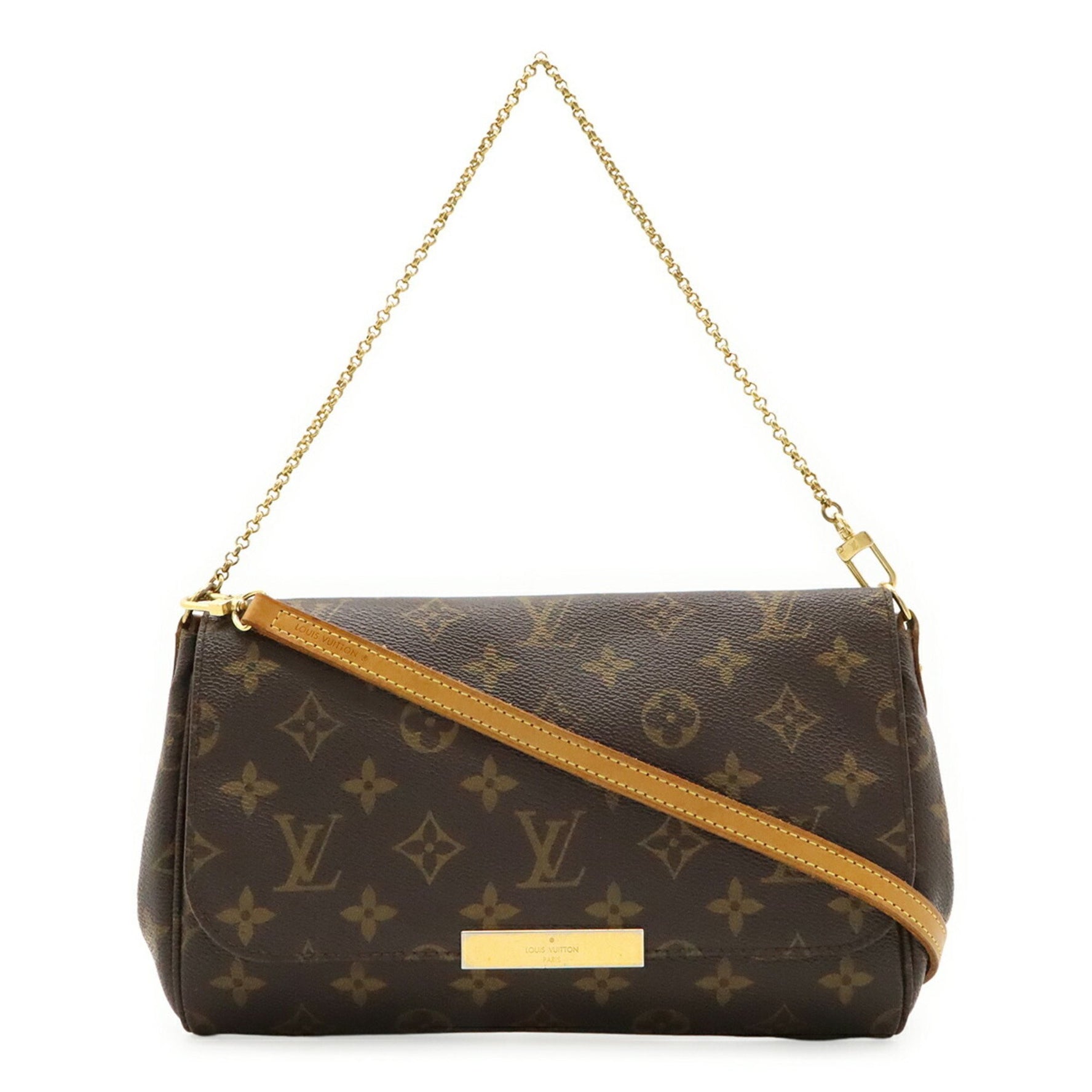 Louis Vuitton Monogram Favorite MM Shoulder Bag, Chain Clutch Bag