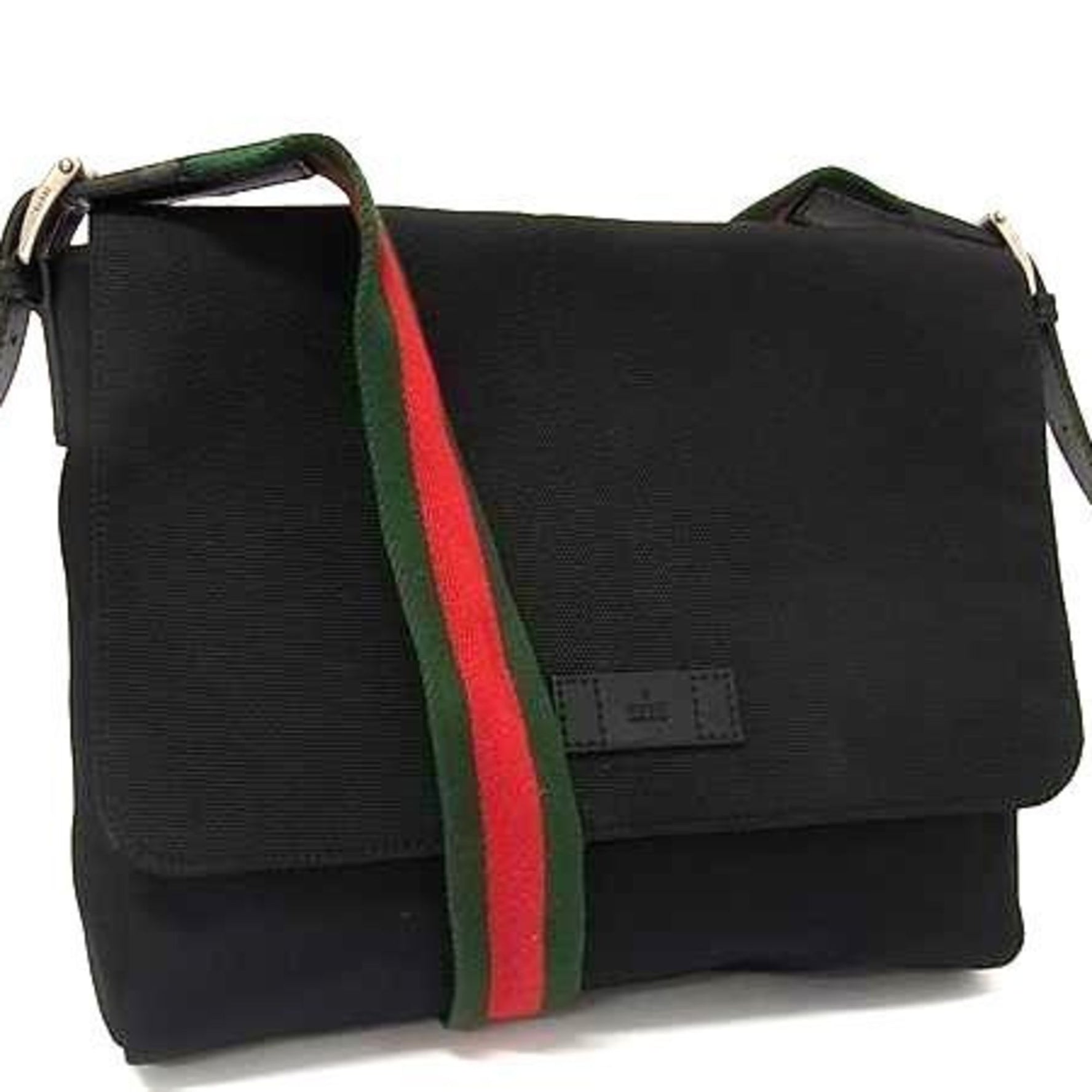 GUCCI Sherry Line Shoulder Bag in Techno Canvas and Leather. Men's Crossbody Bag.