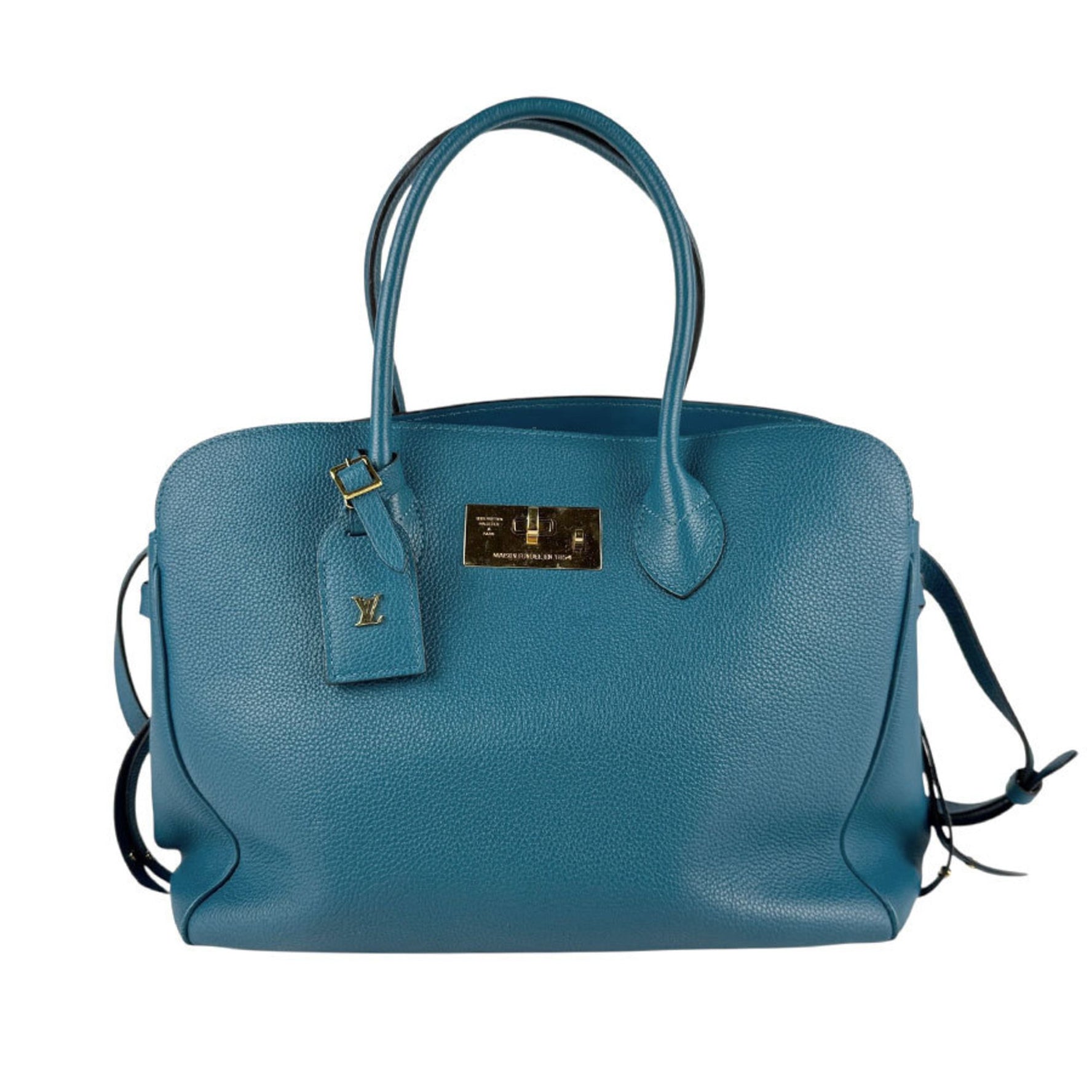 Louis Vuitton Mila MM Leather Shoulder Bag in Green Blue and Gold
