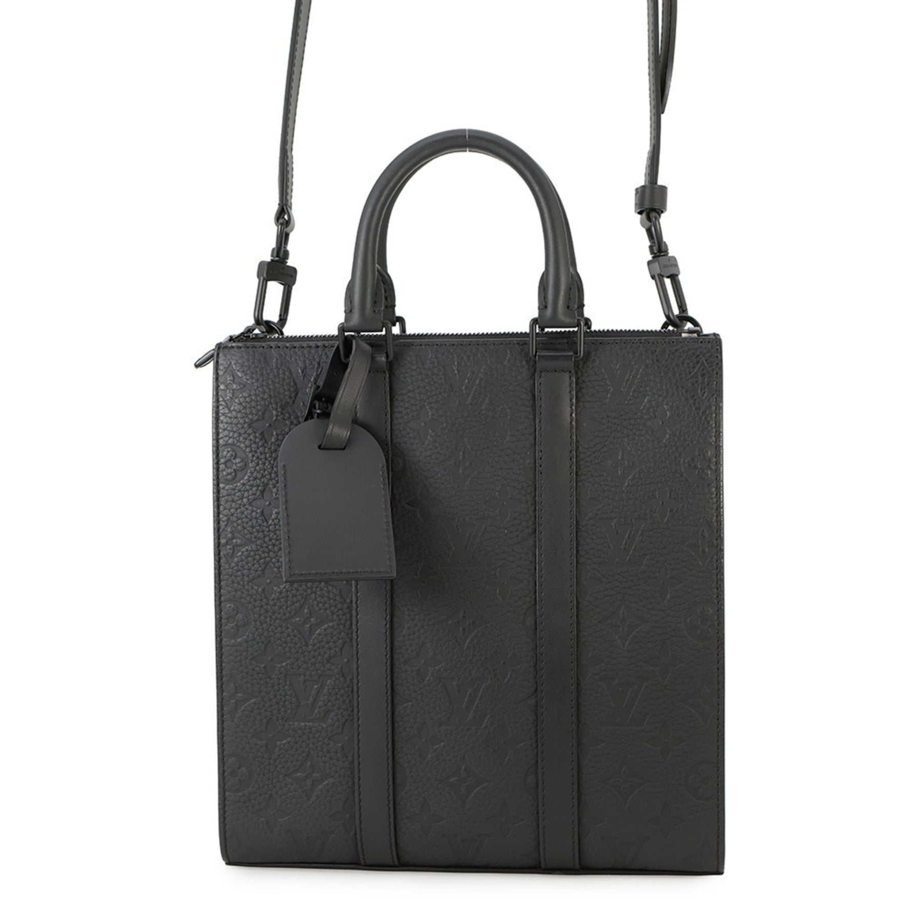 Louis Vuitton Monogram Taurillon Sac Plat Cross Handbag M21884 LOUIS VUITTON 2-way Black