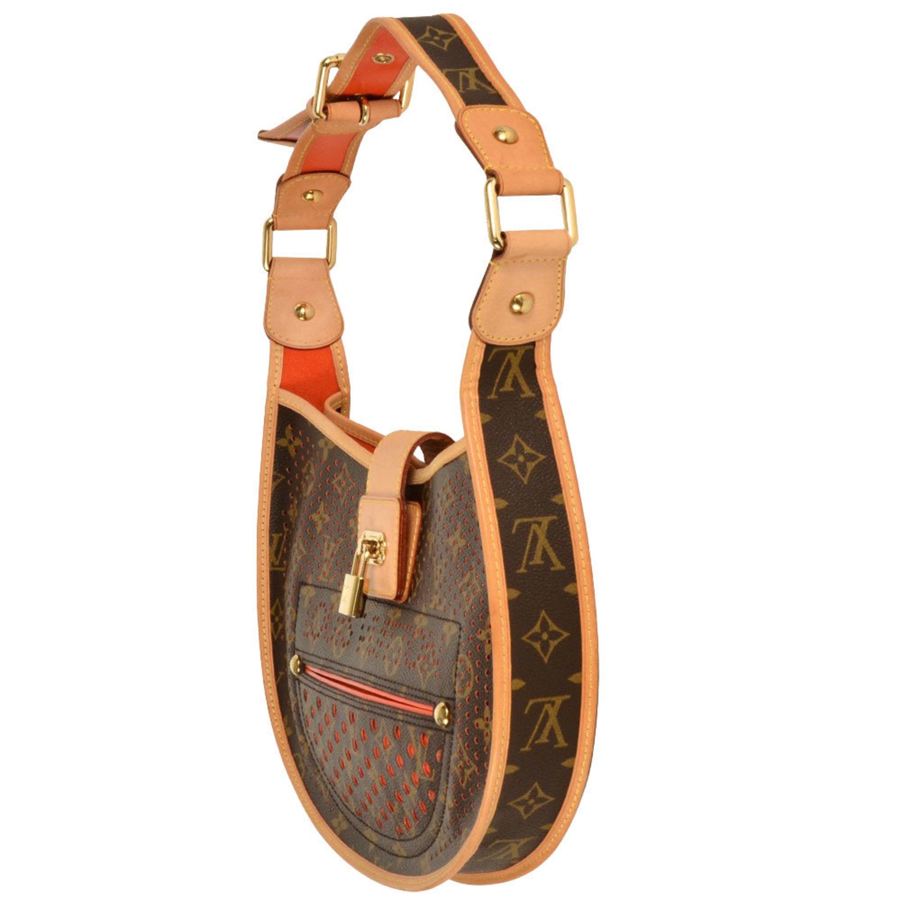 Louis Vuitton Perfor Demi Lune Shoulder Bag Monogram Canvas Orange