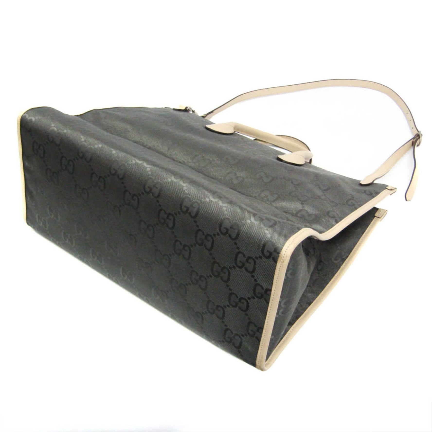 Gucci Off The Grid GG Men,Women Nylon Canvas,Leather Handbag,Shoulder Bag Gray,Off-white