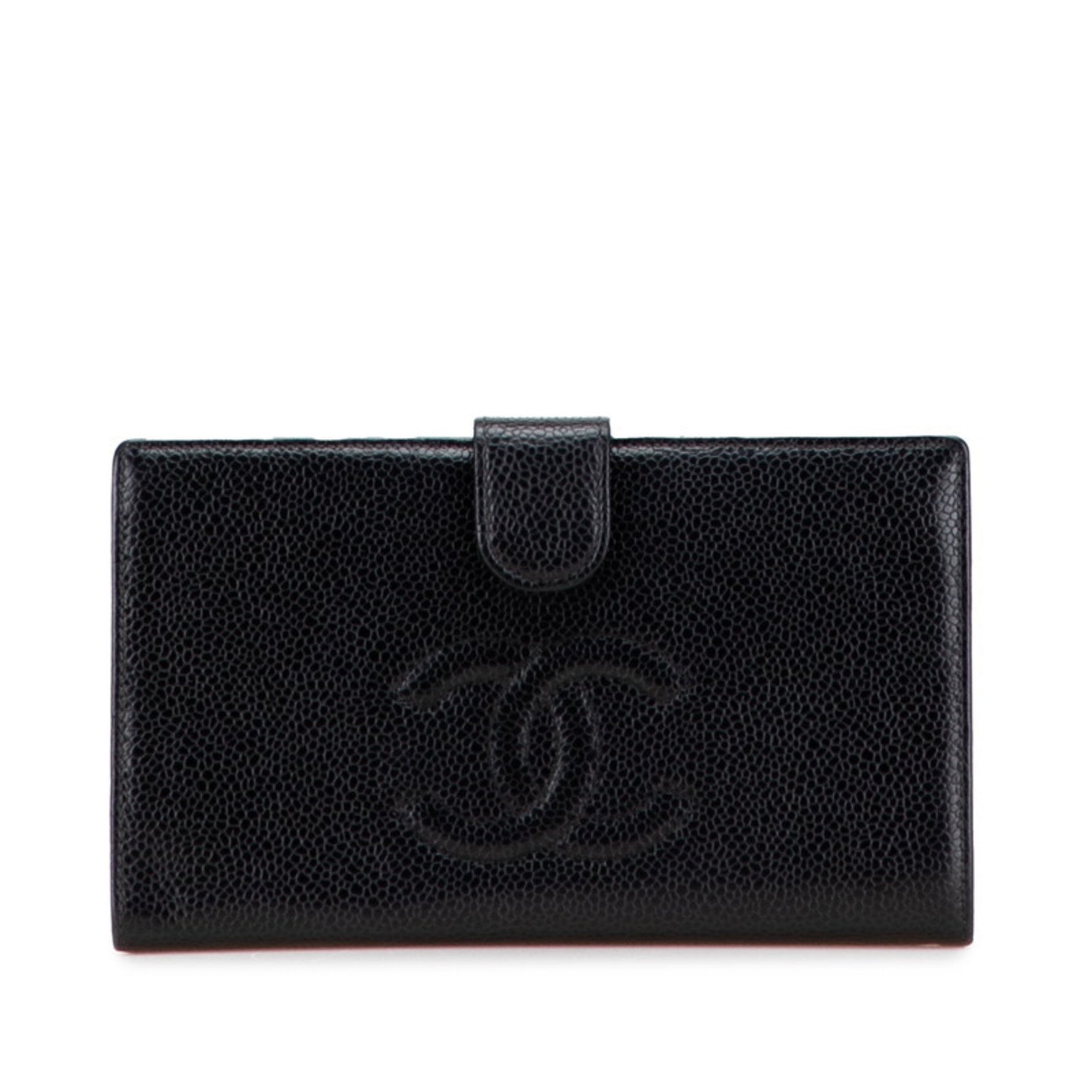 Chanel Coco Mark Long Wallet Caviar Skin