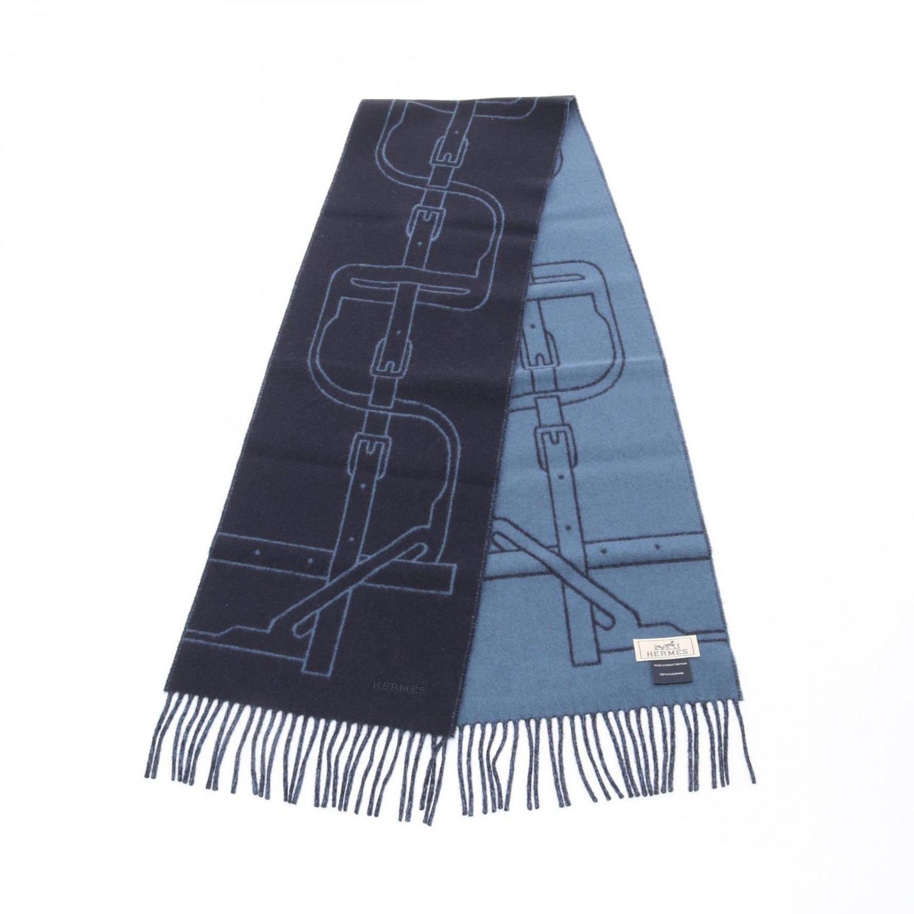 HERMES Mors a Jouets scarf, clothing, cashmere, navy blue