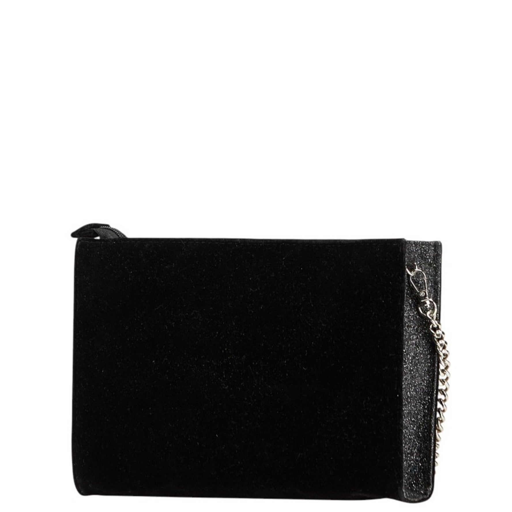 Jimmy Choo logo plate chain one-shoulder bag in and silver, polyester, .