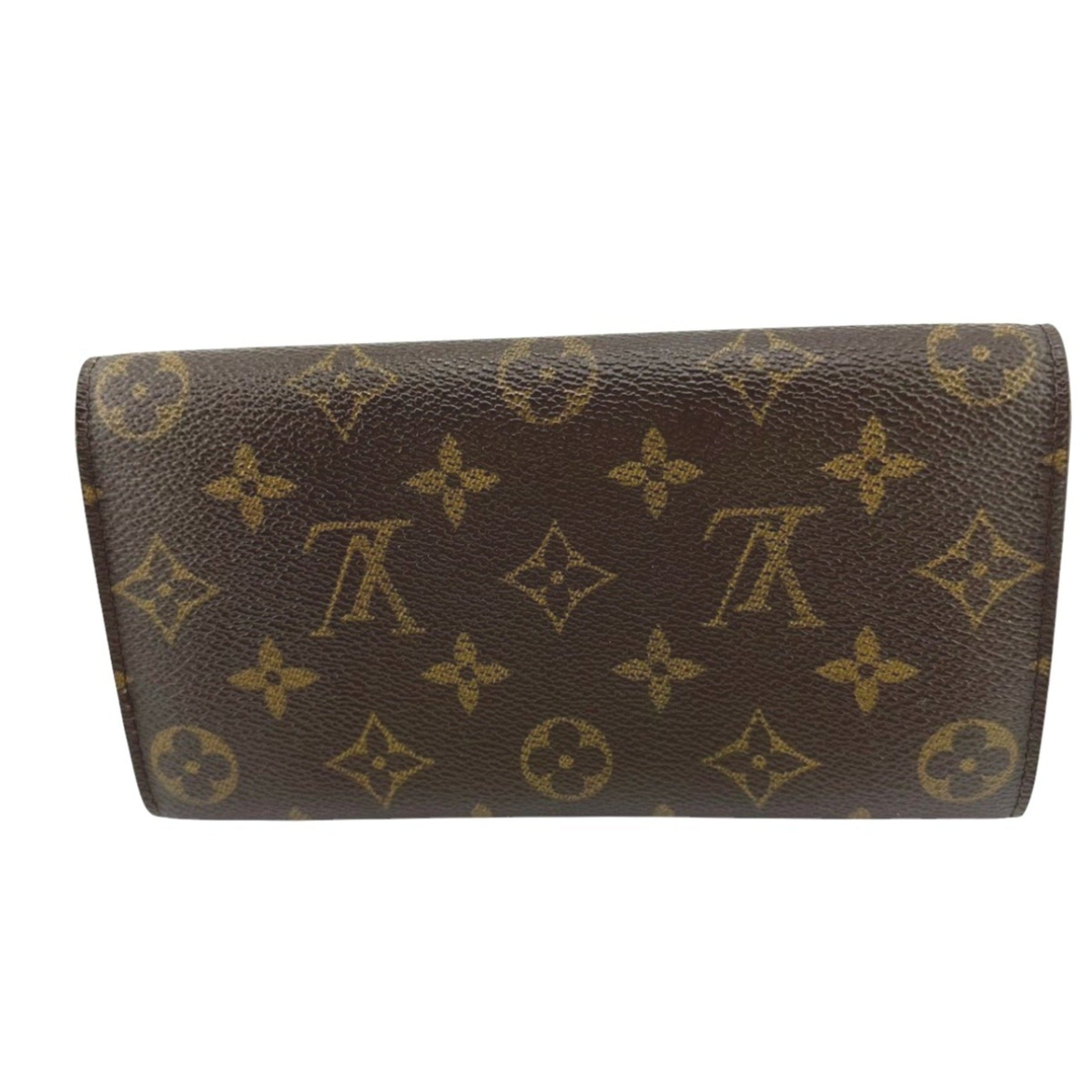 Louis Vuitton LOUIS VUITTON Long Wallet with Monogram Pochette Portemonne Credit Canvas M61725 Brown LV