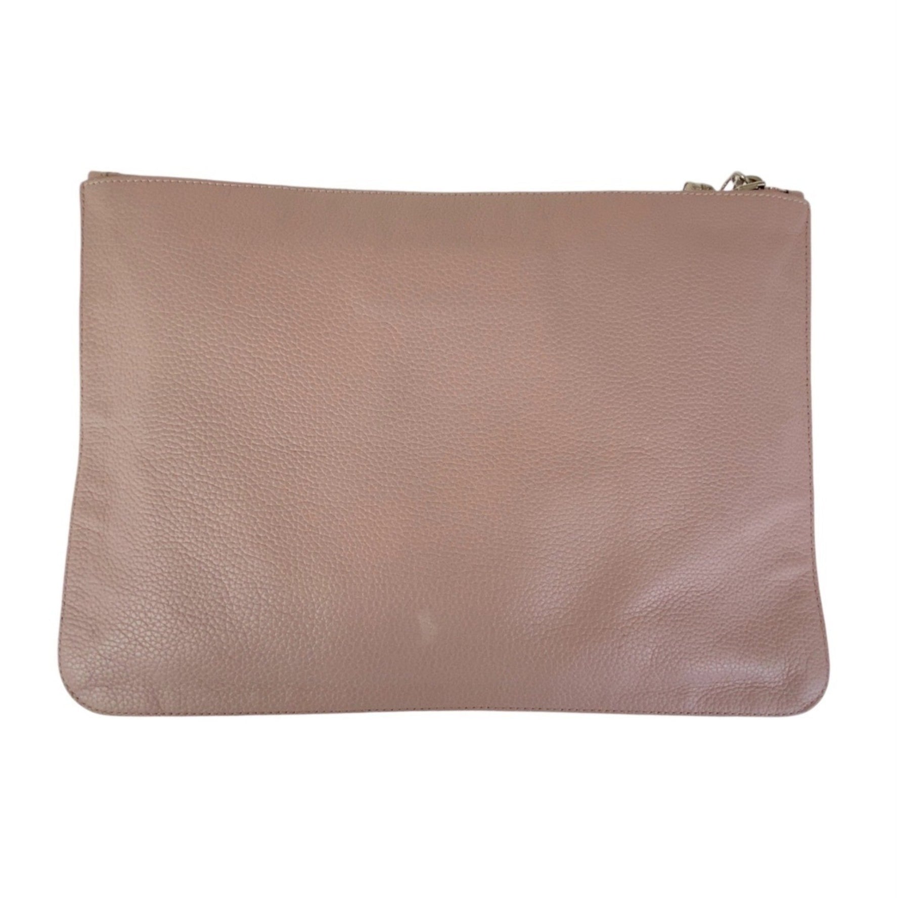 Alexander McQueen Pink Silver Hardware Leather Clutch Bag Second Women's