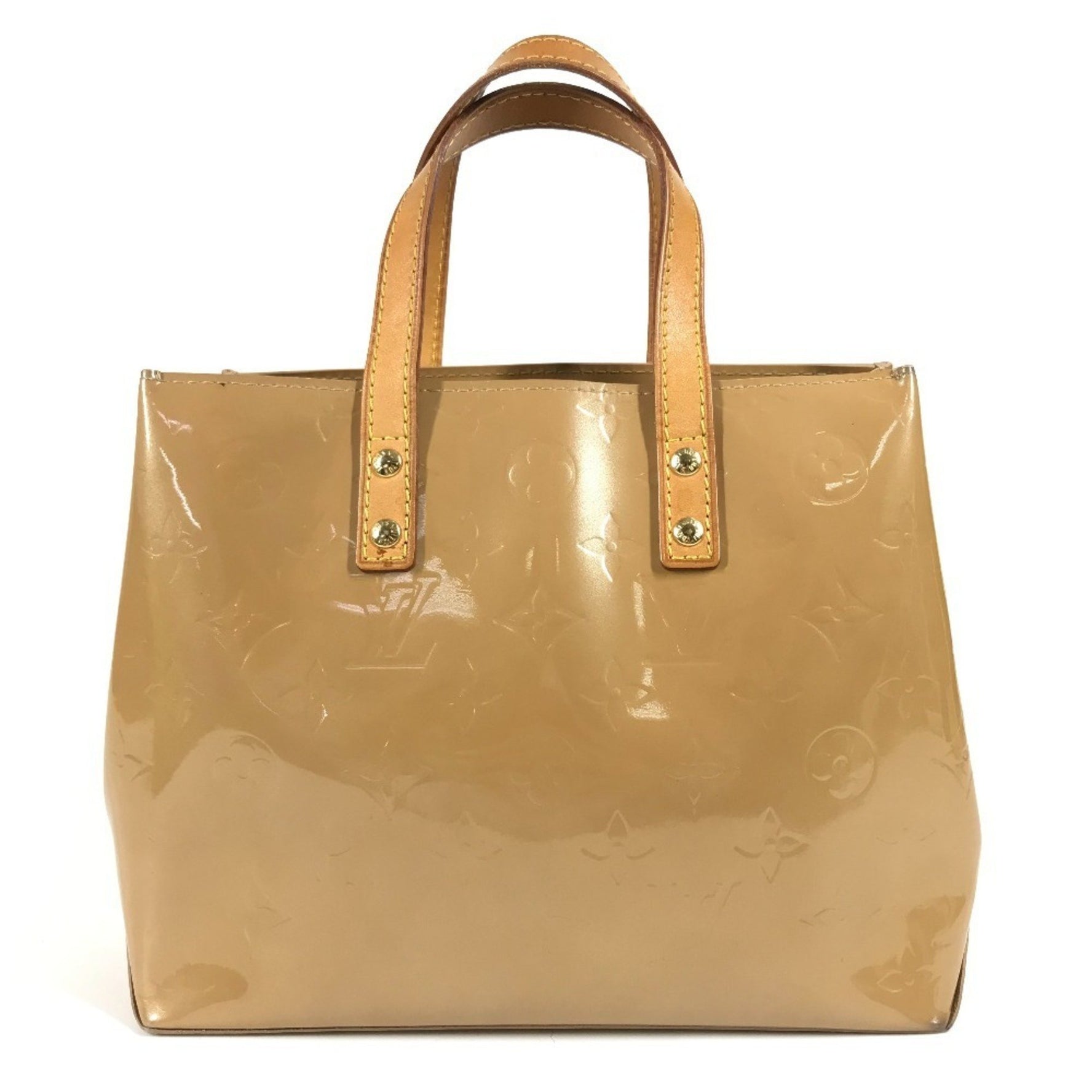 LOUIS VUITTON Monogram Vernis Reed PM Tote Bag/Handbag in Canvas, Noisette Beige