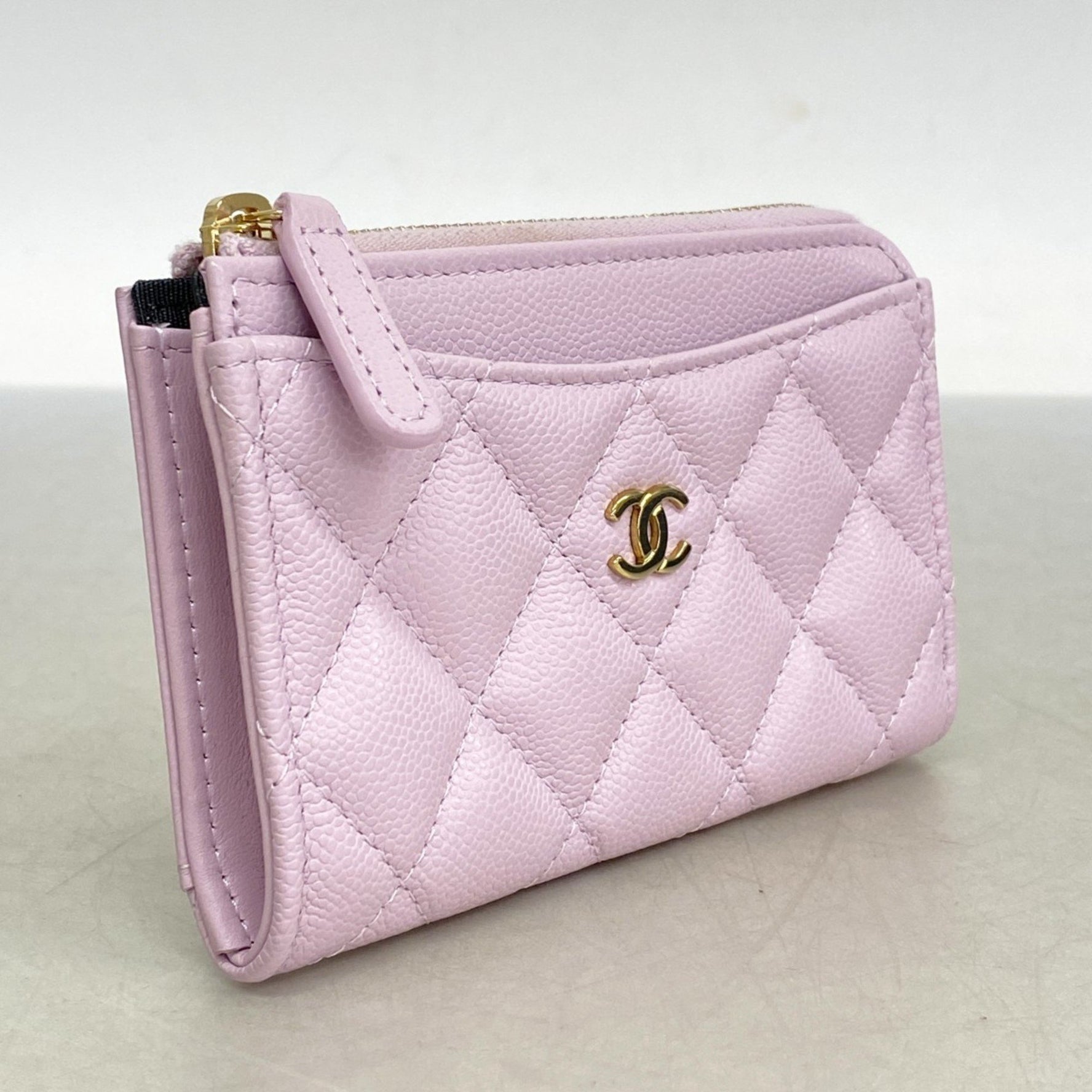Chanel Matelasse Caviar Leather Wallet/Coin Case in Purple Champagne for Women