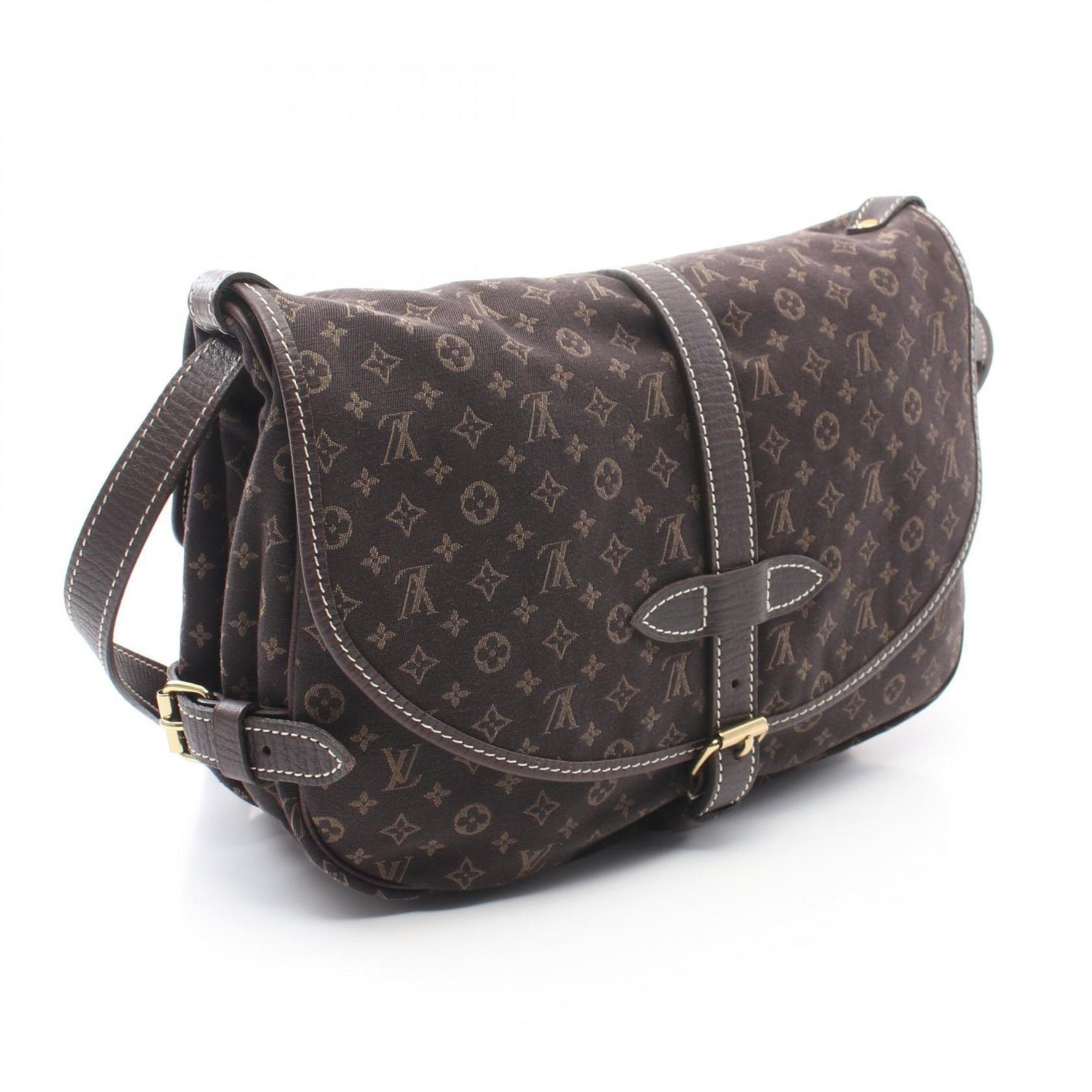 Louis Vuitton Saumur Shoulder Bag, Canvas and Leather, Monogram Mini Lan, Brown