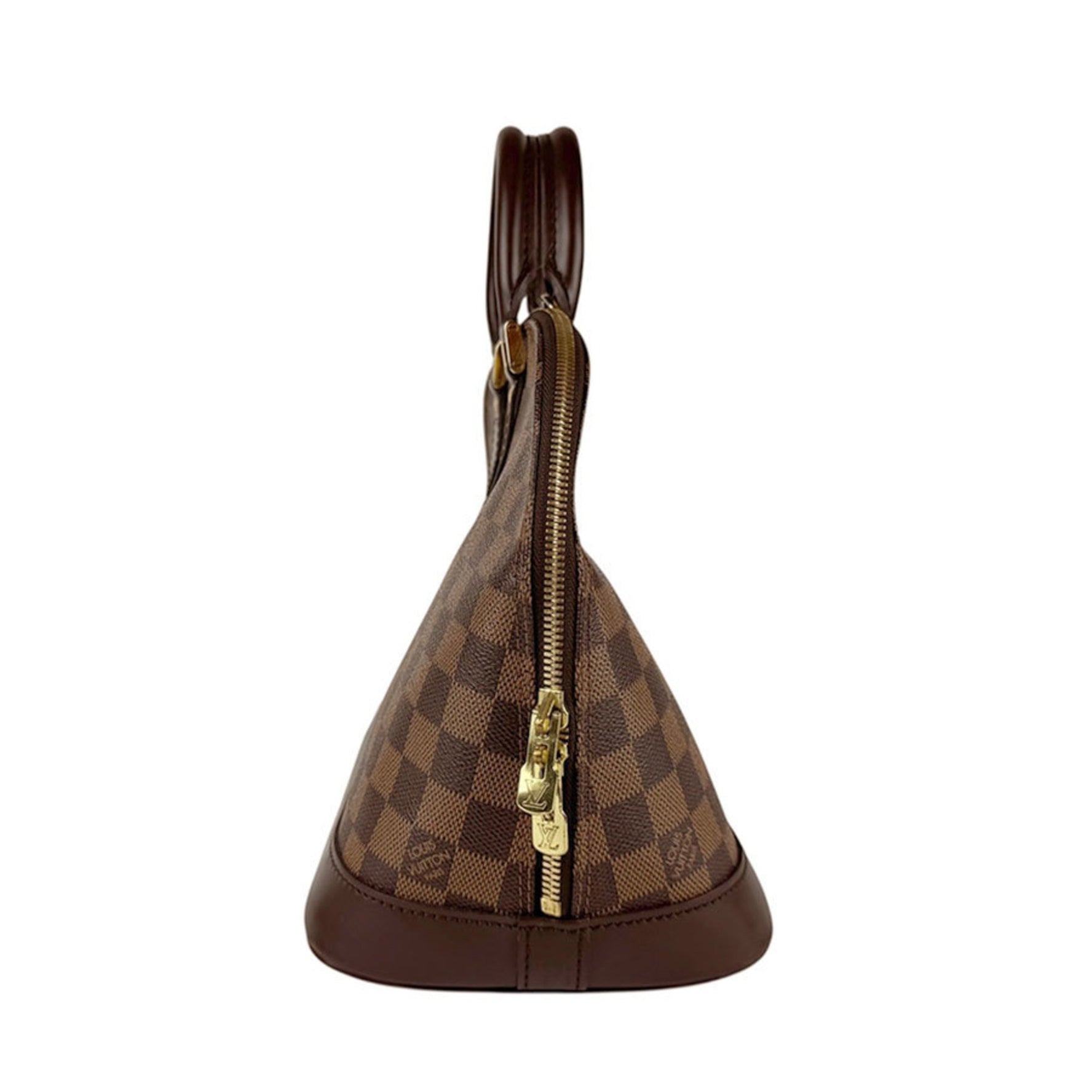 Louis Vuitton Damier Alma Handbag in Canvas and Ebene Leather, Women's, N51131 z6574