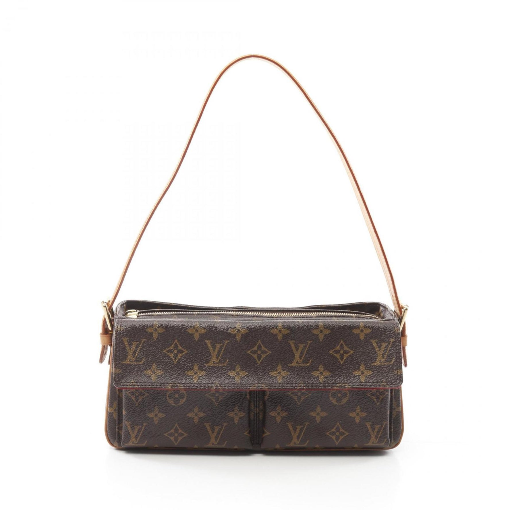 Louis Vuitton Vivacite MM Shoulder Bag Coated Canvas Leather Monogram