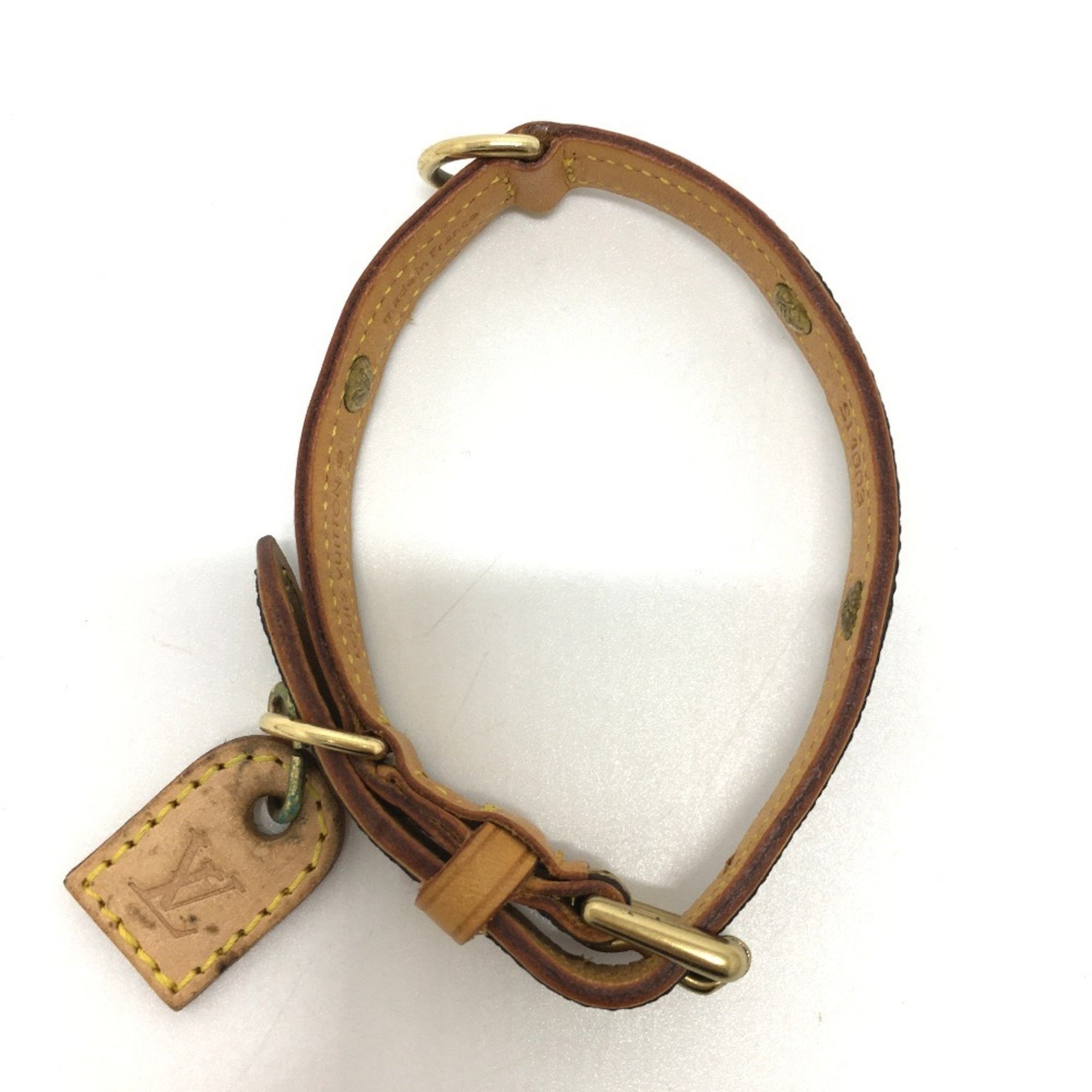 LOUIS VUITTON M58071 Monogram Collier Baxter MM Dog/Pet Collar, Canvas, Unisex, Brown