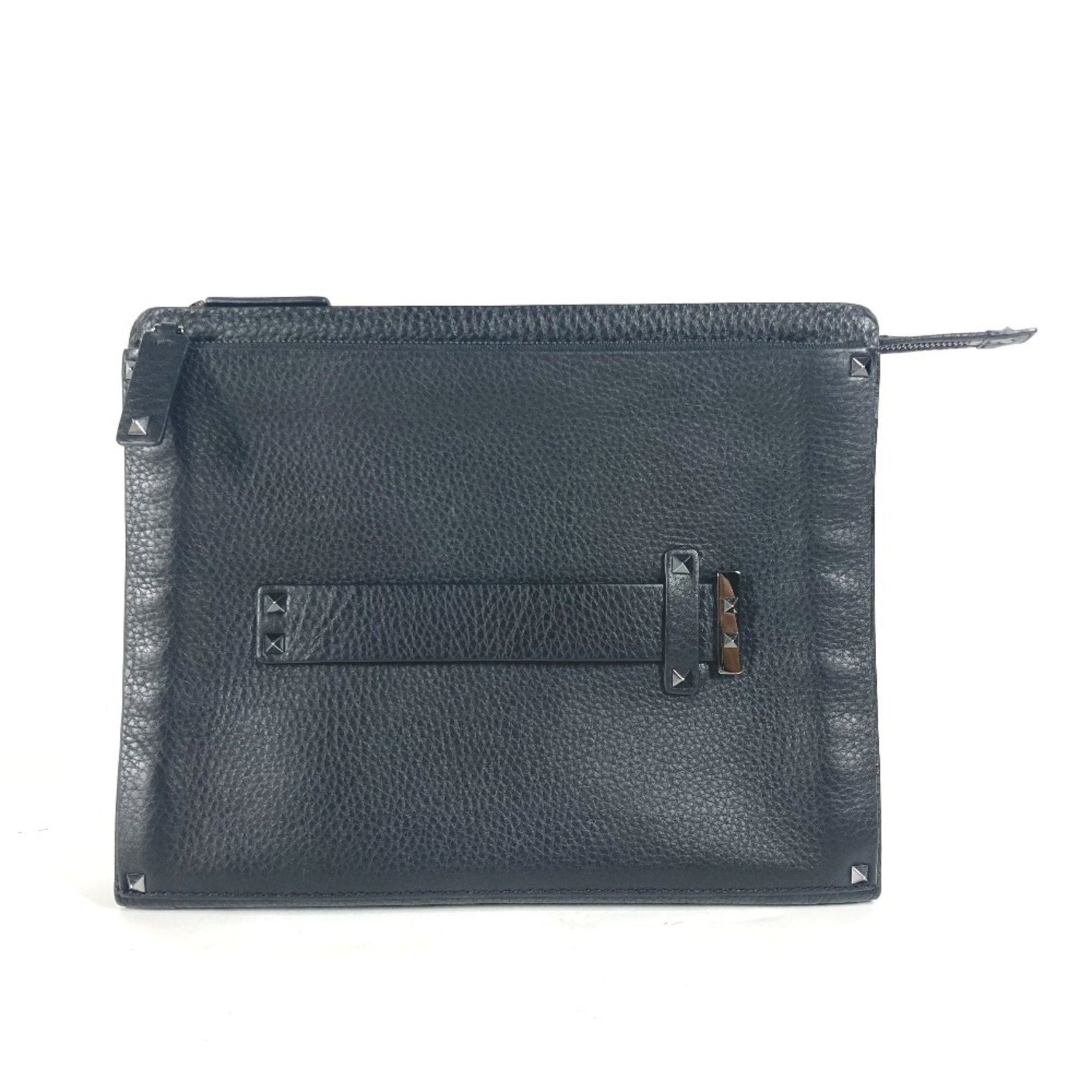 Valentino Garavani Studded Pouch with Handle Clutch Bag Leather Men's