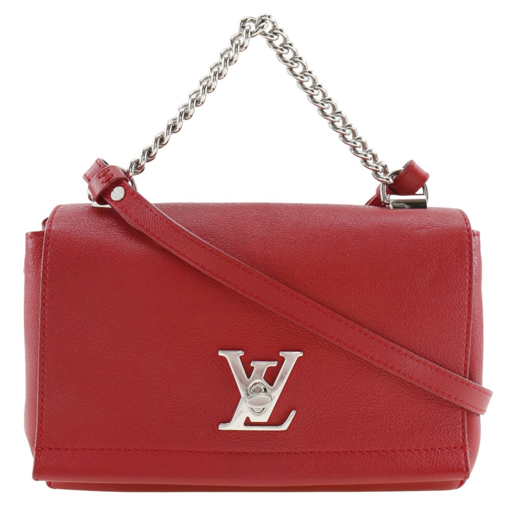 Louis Vuitton Rock Me BB Shoulder Bag, Calfskin Ruby, Made in France, 2017, Red, Turnlock, BB
