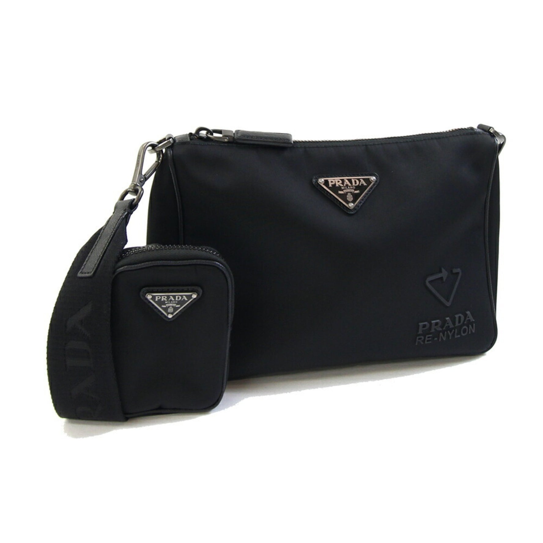 Prada Re-Nylon Shoulder Bag Recycled Polyamide Saffiano Leather Crossbody