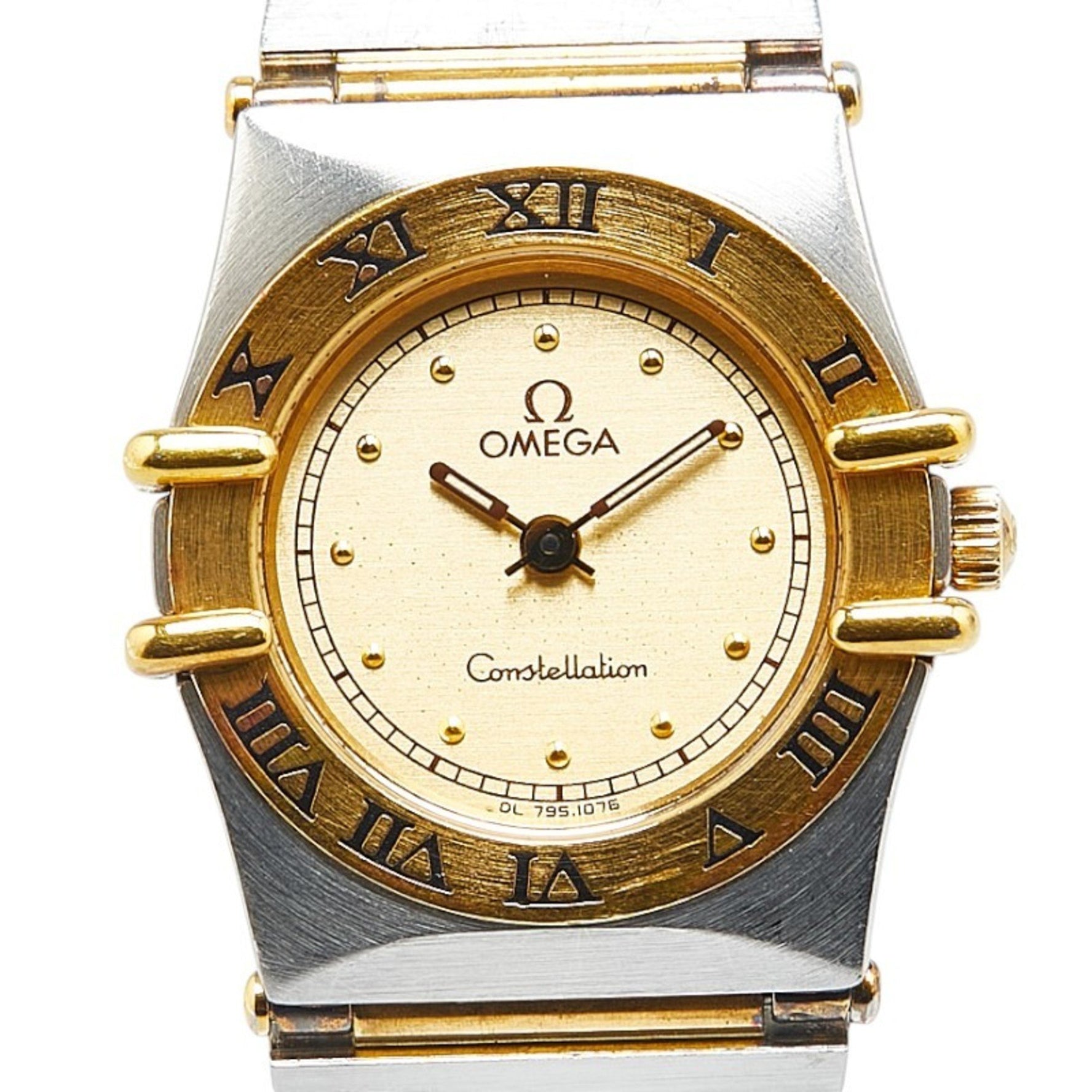 Omega Constellation Watch 1270.10.00 Quartz Gold Dial Stainless Steel