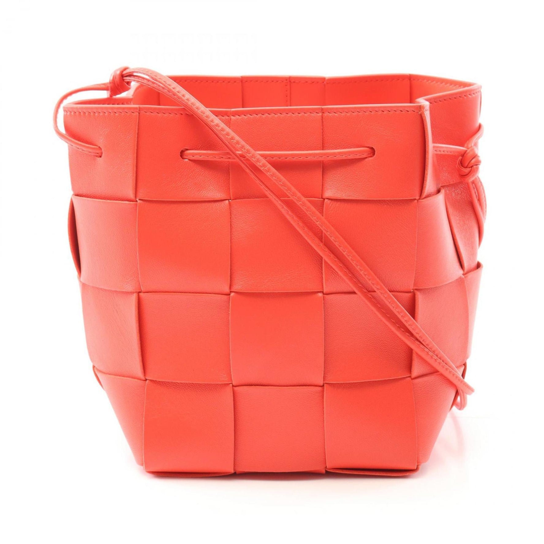 Bottega Veneta Small Cassette Bucket Shoulder Bag, Leather, Red