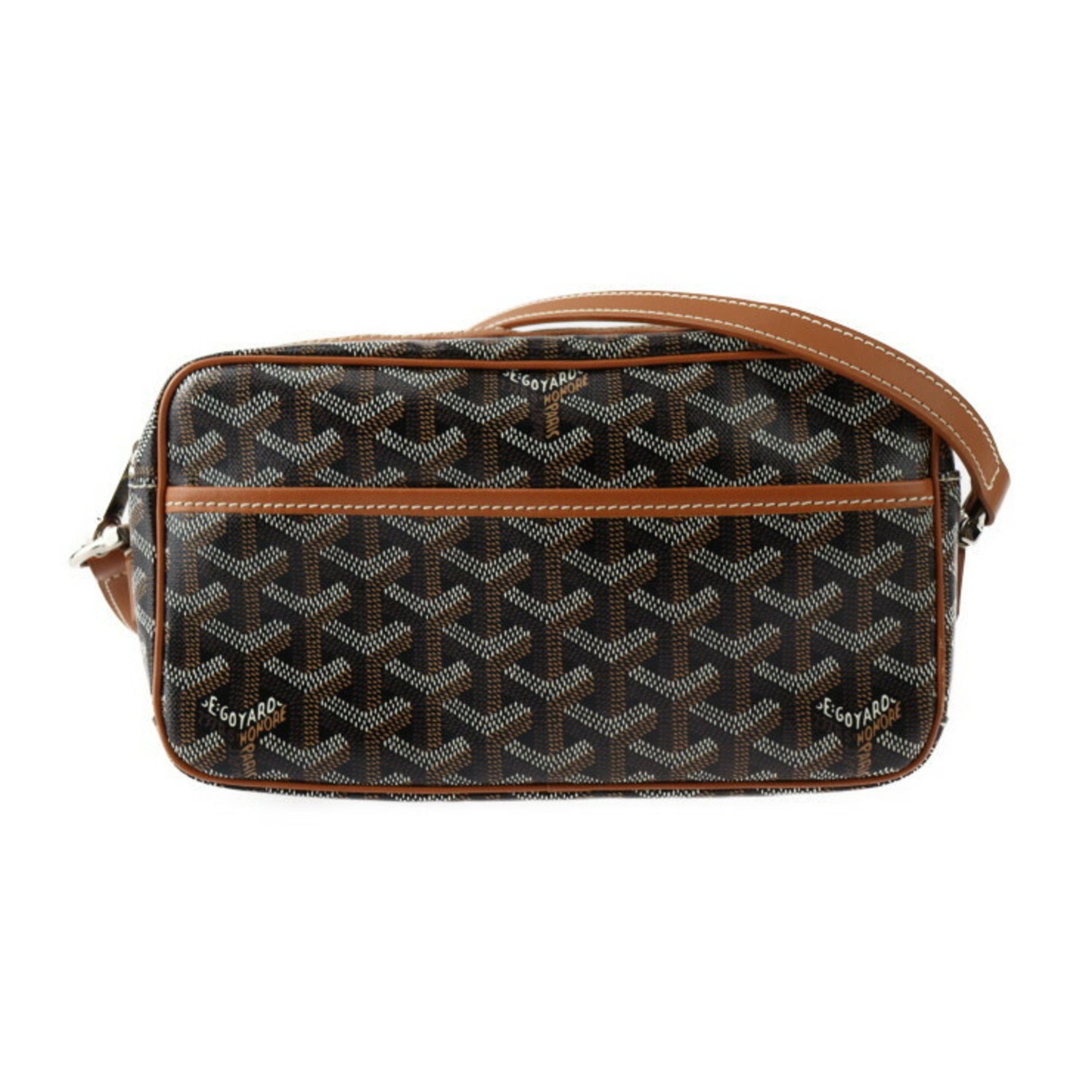 GOYARD Goyard Cap Vert PM Shoulder Bag - Leather Black and Brown Crossbody Pouch R2412123007052