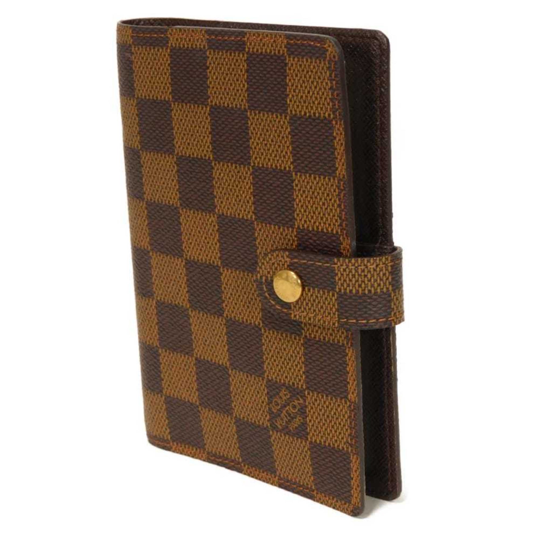 Louis Vuitton Agenda PM Planner Cover, Brown, Checkered Pattern, Damier Ebene Leather Card Case, Men's/Women's