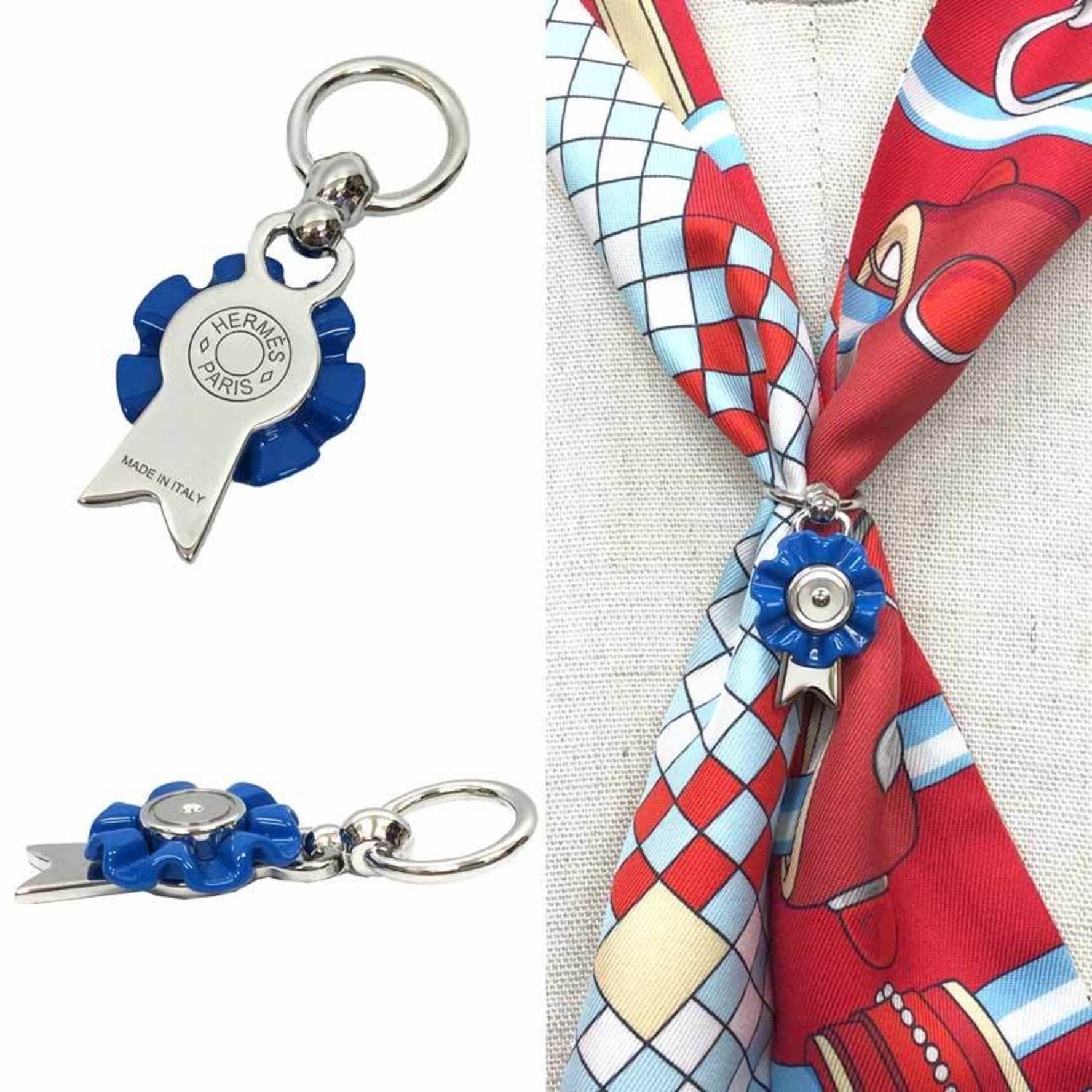Hermes Hermès Flot Twilly Scarf Ring, BLEU VIF