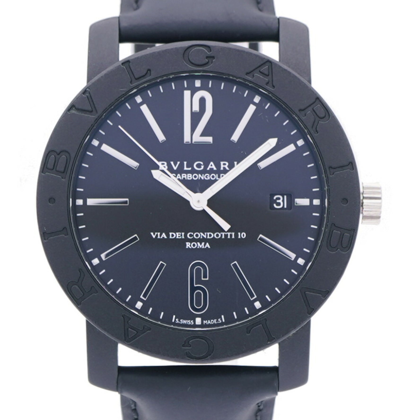 Like new Bvlgari Carbon Automatic Watch in Carbon/Leather with Dial