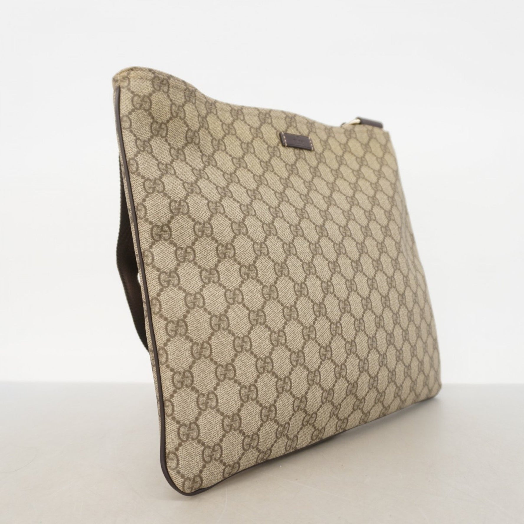Gucci GG Supreme Shoulder Bag Beige Brown Champagne Men's Women's
