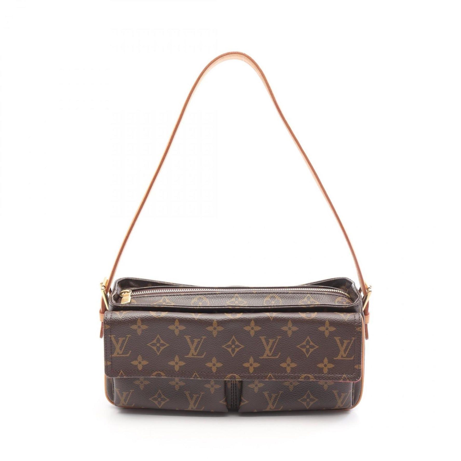 Louis Vuitton Viva Cite MM Shoulder Bag in Coated Canvas and Leather with Monogram Design, Brown