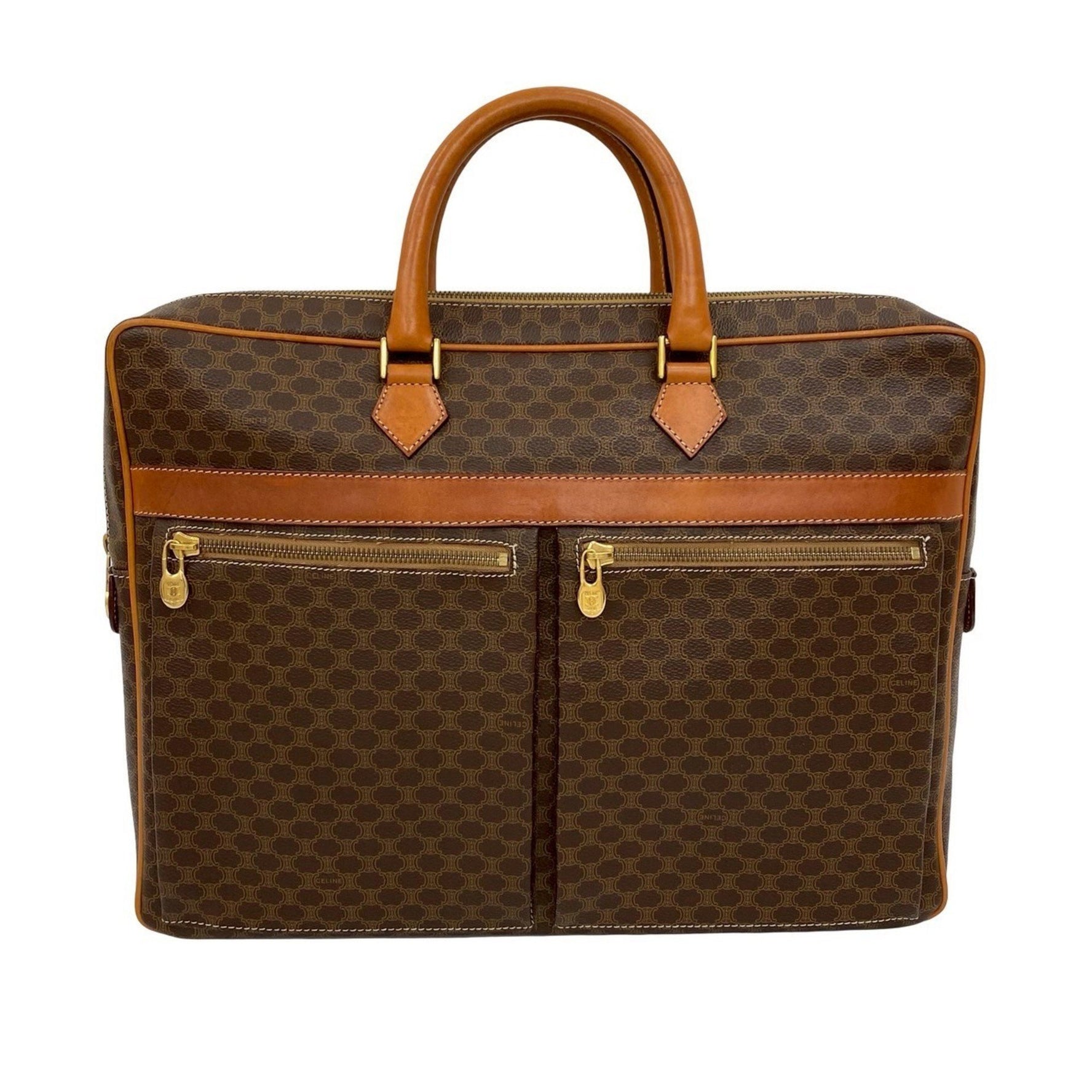 CELINE Macadam Blason Pattern Leather Business Briefcase Handbag